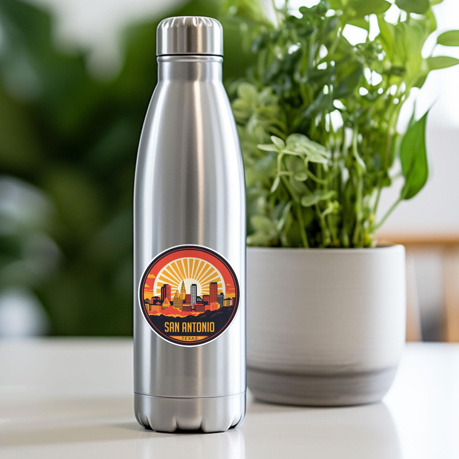 San Antonio City Sticker - Waterproof Vinyl Decal for Car Bumper, Laptop, Water Bottle, Wall, and Window, Size - 5'' Longer Side