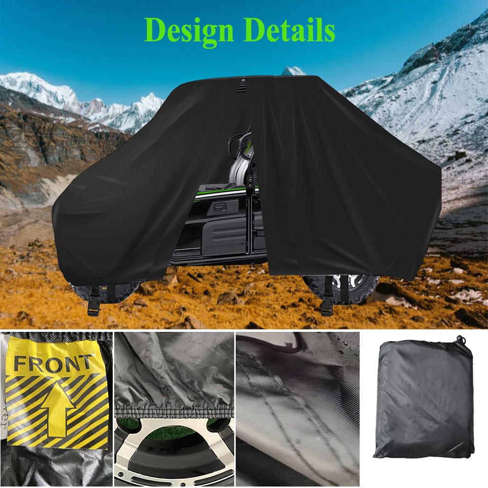 Chikia 4-6 Seater UTV Cover with Zipper 420D Compatible with Can-Am Defender max Commander X3 Polaris RZR 900 1000 Ranger Genera