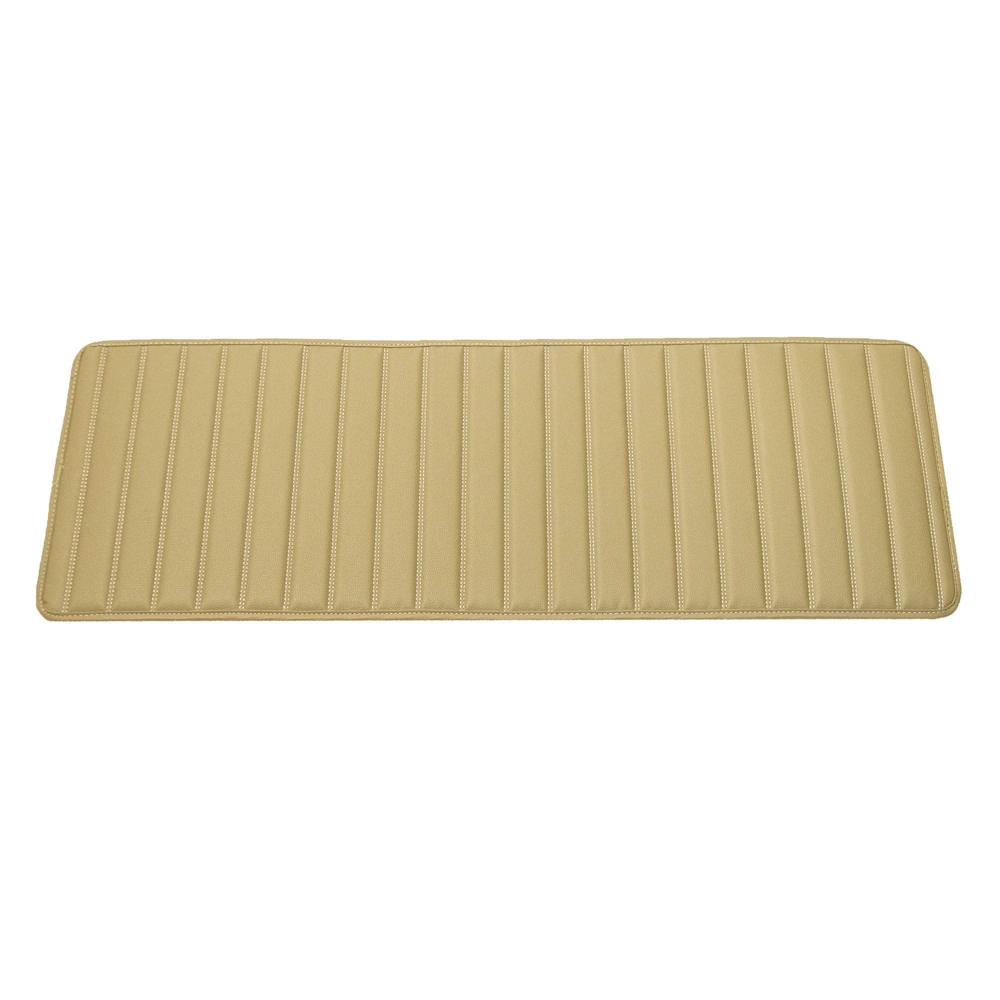 Fh Group F16500 Deluxe Heavy-Duty Faux Leather Multi-Purpose Cargo Liner, Striped, 14   , Beige Color W. Gift- Fit Most Car, Tru