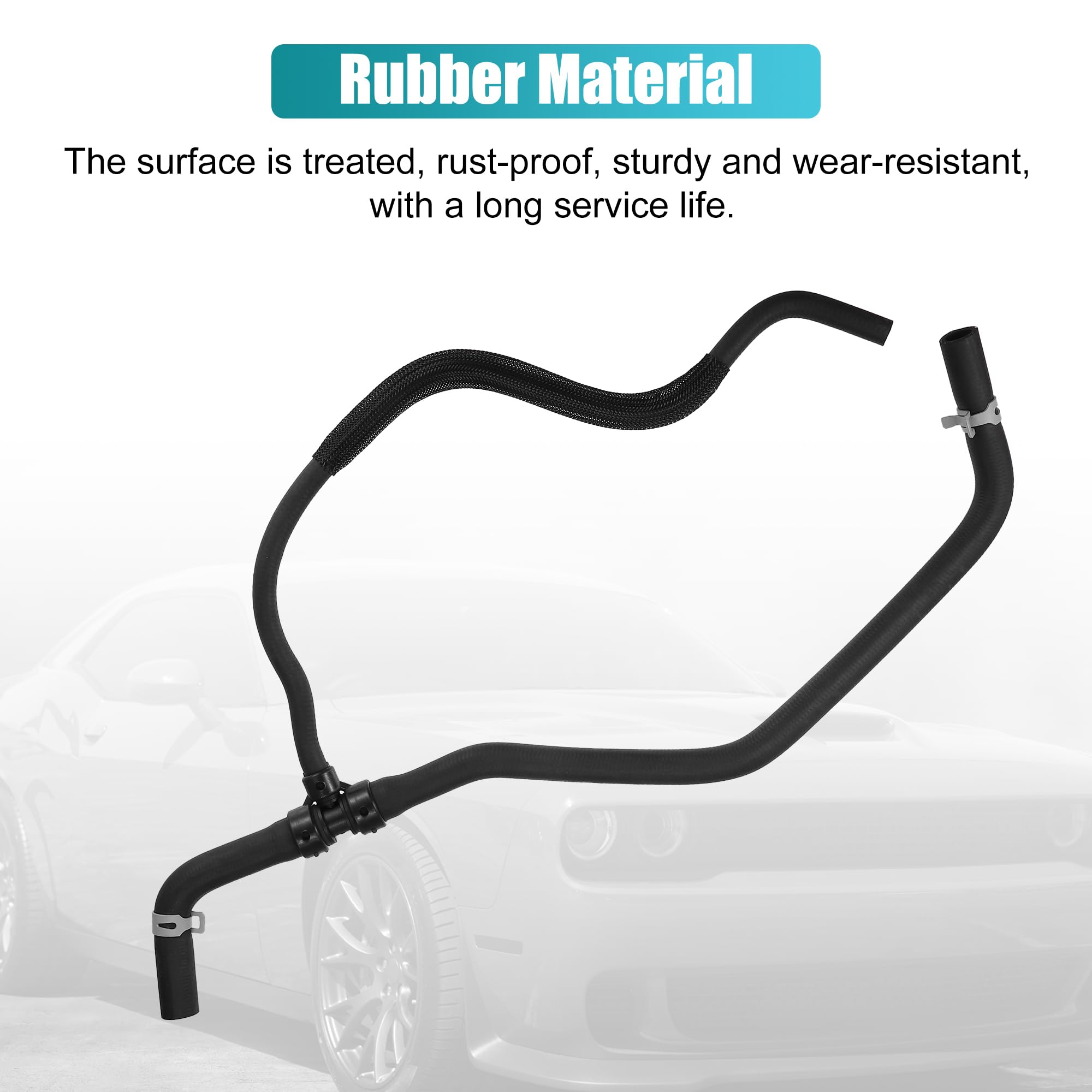 X AUTOHAUX Heater Hose for Chrysler 300, Dodge Challenger & Charger, Rubber, 0.75" Black, Replaces No. 55038163AI/55038163AE