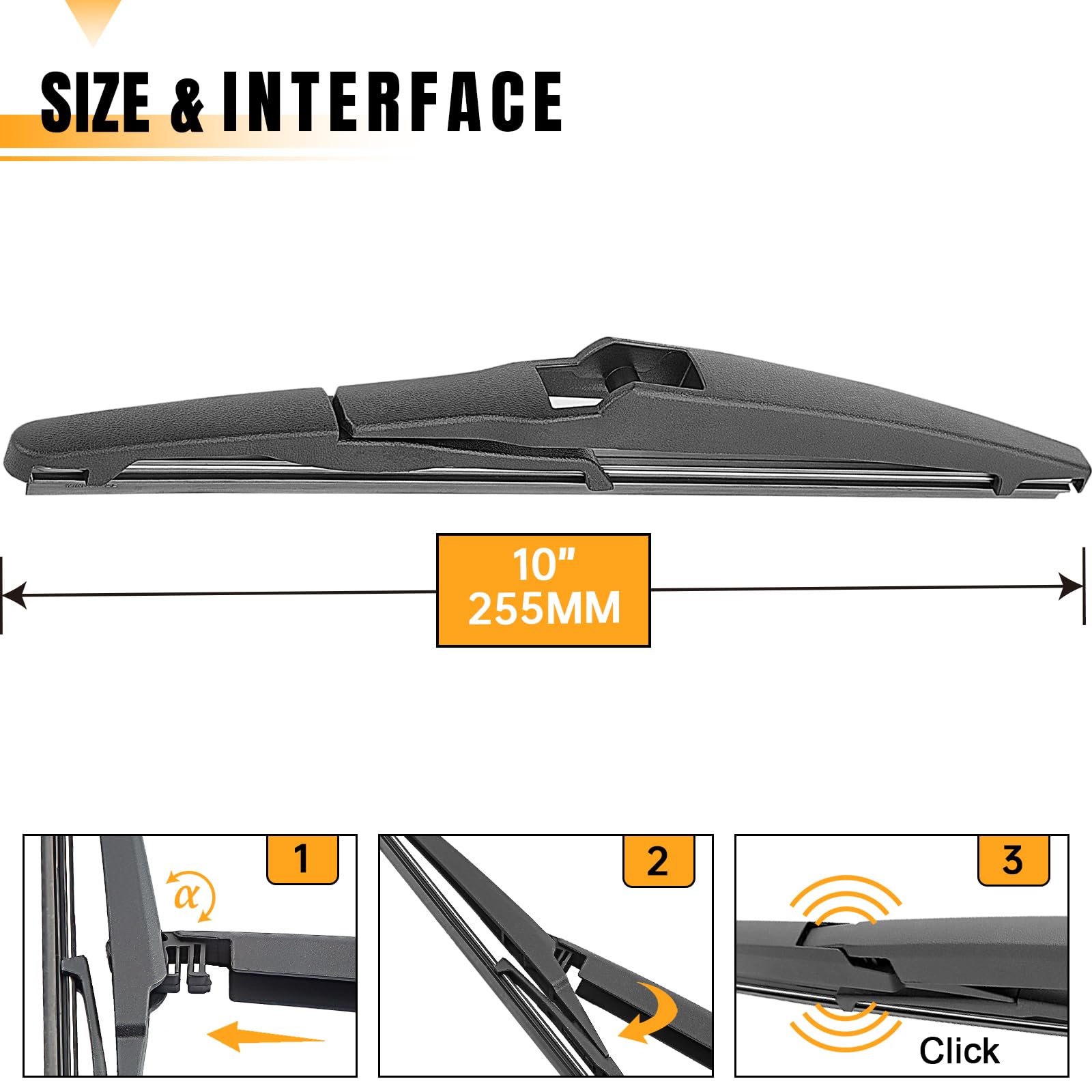 10 Inch Rear Wiper Blade Replacement For Toyota Rav4 2018 2017 2016 2015 2014 2013 Highlander 2022 2021 2020 Jeep Compass 2021 2