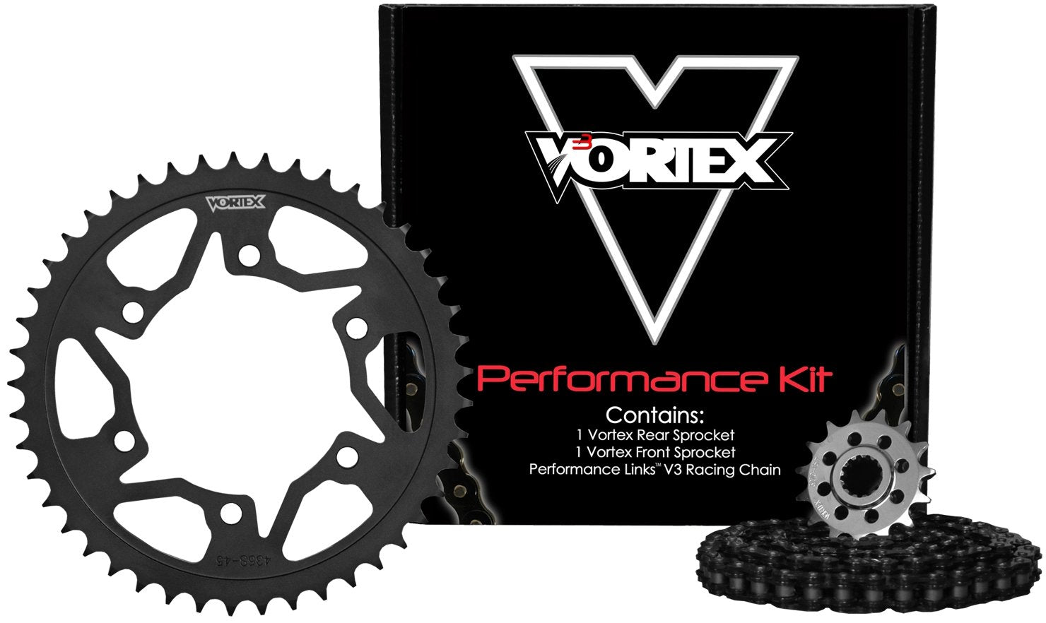 Vortex CK6134 Chain and Sprocket Kit , Black