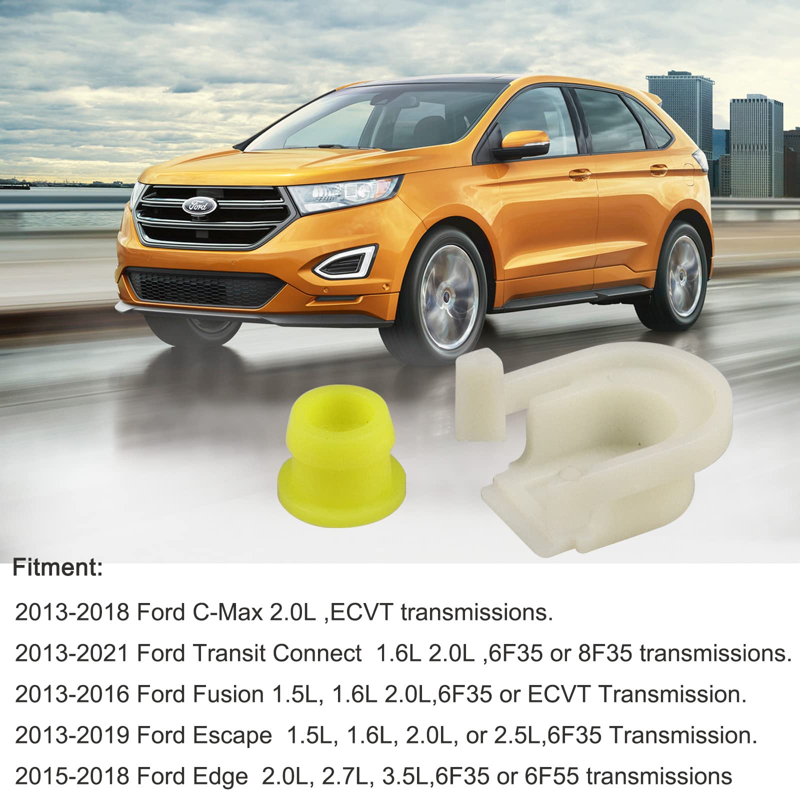LEETUTA Transmission Shifter Cable Bushing & Cap for Ford Edge/Fusion/C-Max/Escape/Transit Connect, Models KV6Z-7K340-A & DG9Z-7S004