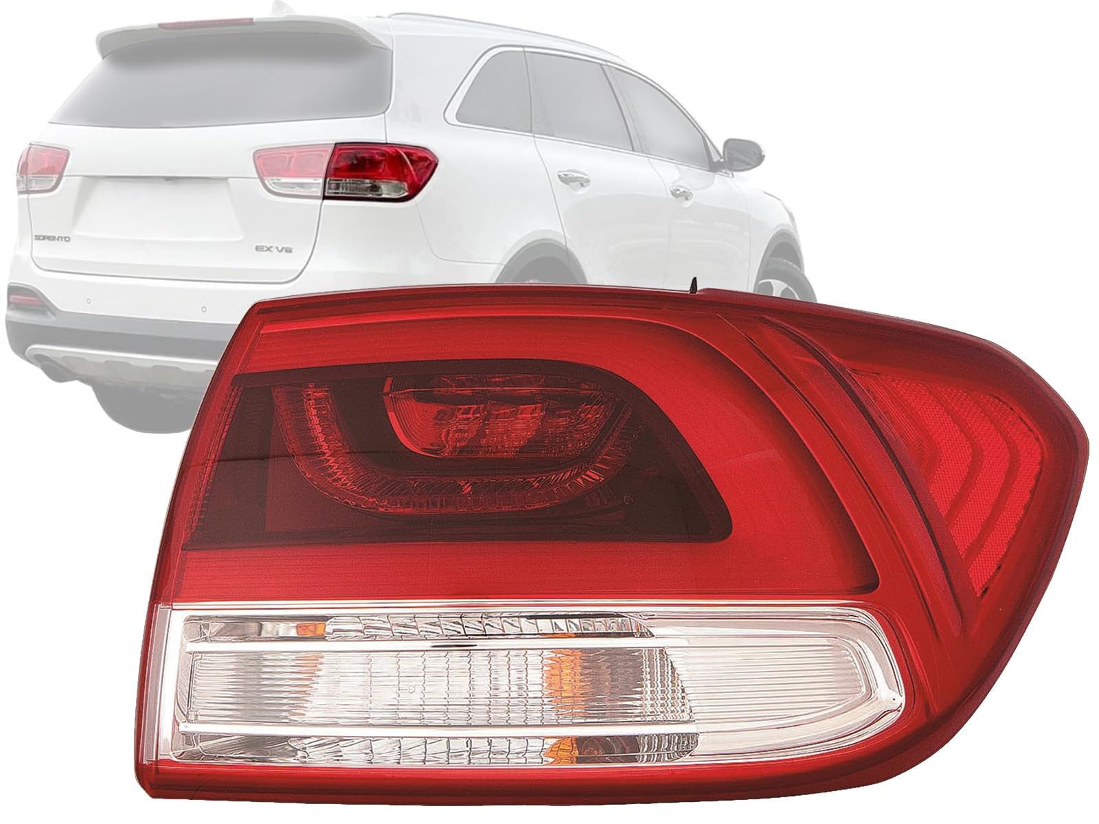 KAP Replacement Tail Light Rear Lamp for 2016 2017 2018 Sorento LED Type Outer Passenger Right Side 92402C6101 KI2805120