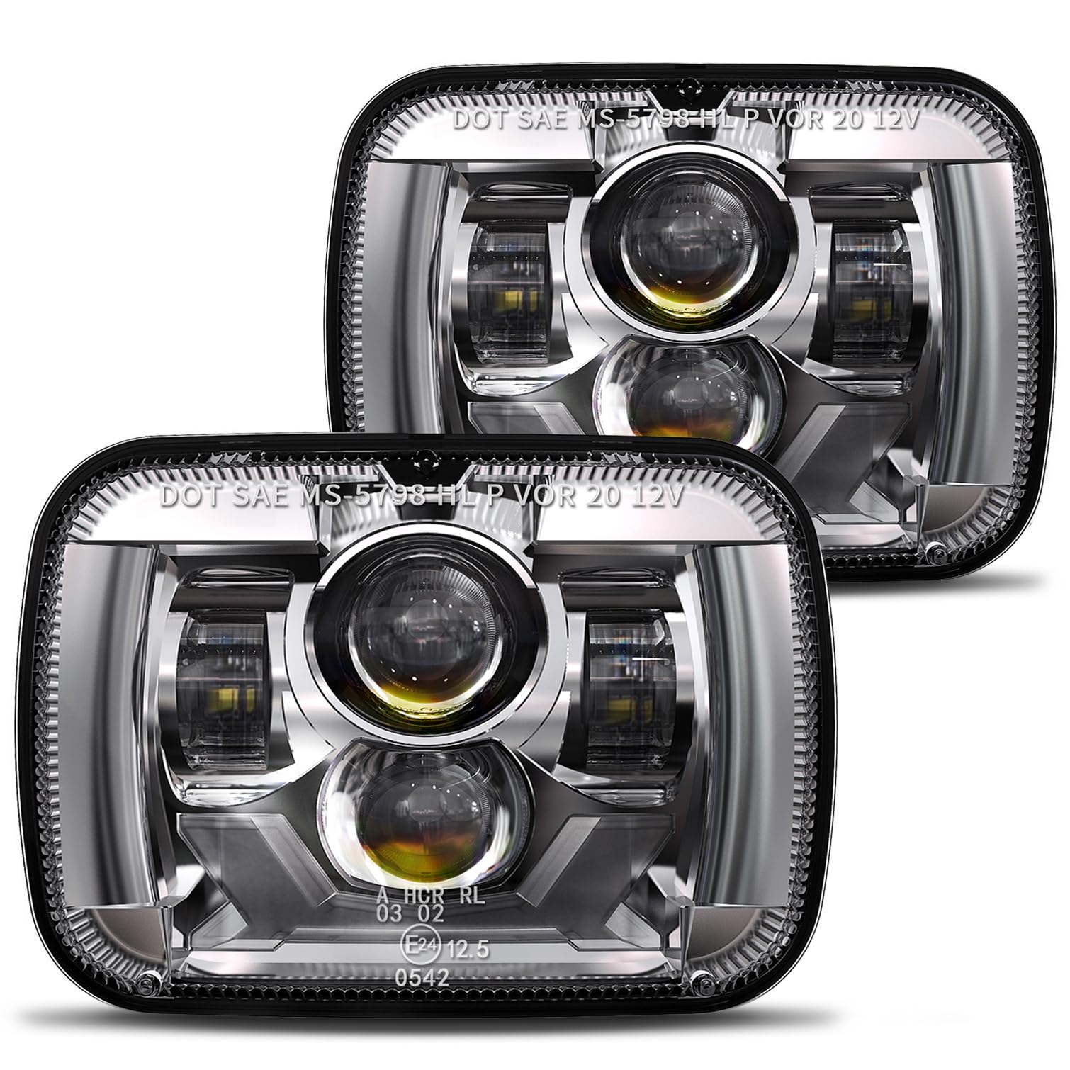 Hwstar 2022 New 180W 1000% Bright H6054 5X7 7X6 Led Headlights Compatible With Jeep Cherokee Xj Wrangler Yj [Emark Dot][Anti-Gla