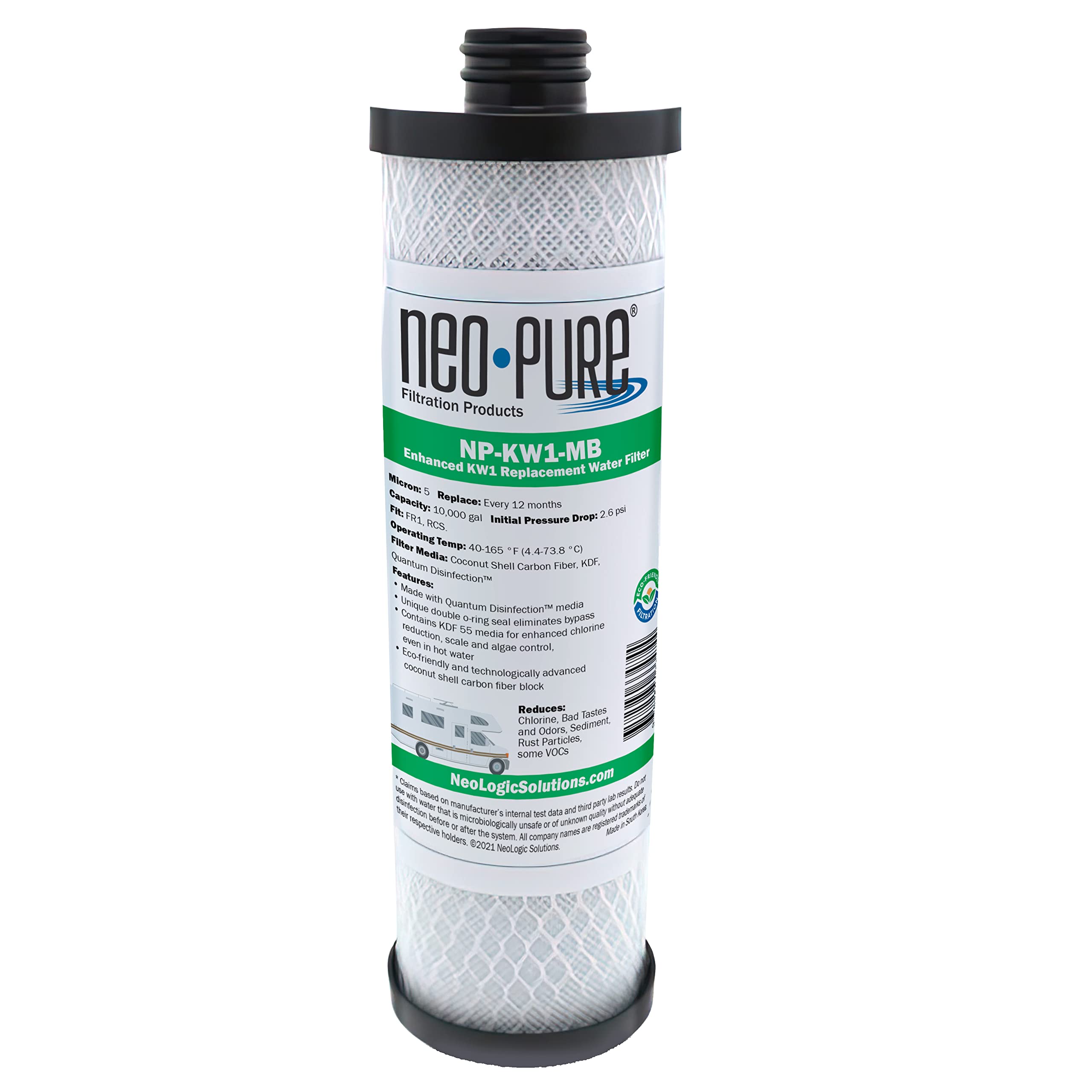 Neo-Pure Np-Kw1-Mb Compatible Replacement For Waterpur Kw1 Rv Water Filter- Now Available As Max Filter- With Quantum Water Puri