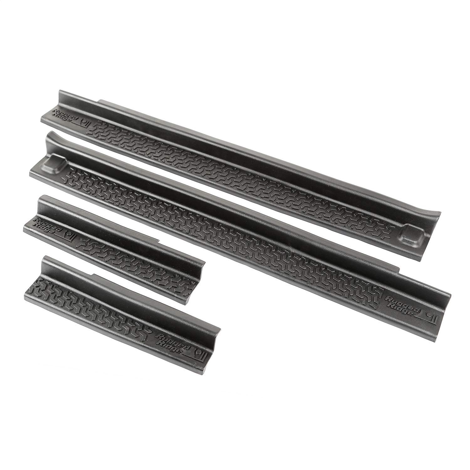 Rugged Ridge All-Terrain Entry Guards for Jeep Wrangler JKU | 4-Piece Set, No Drill | Black Thermoplastic | 11216.21 | Fits 2007