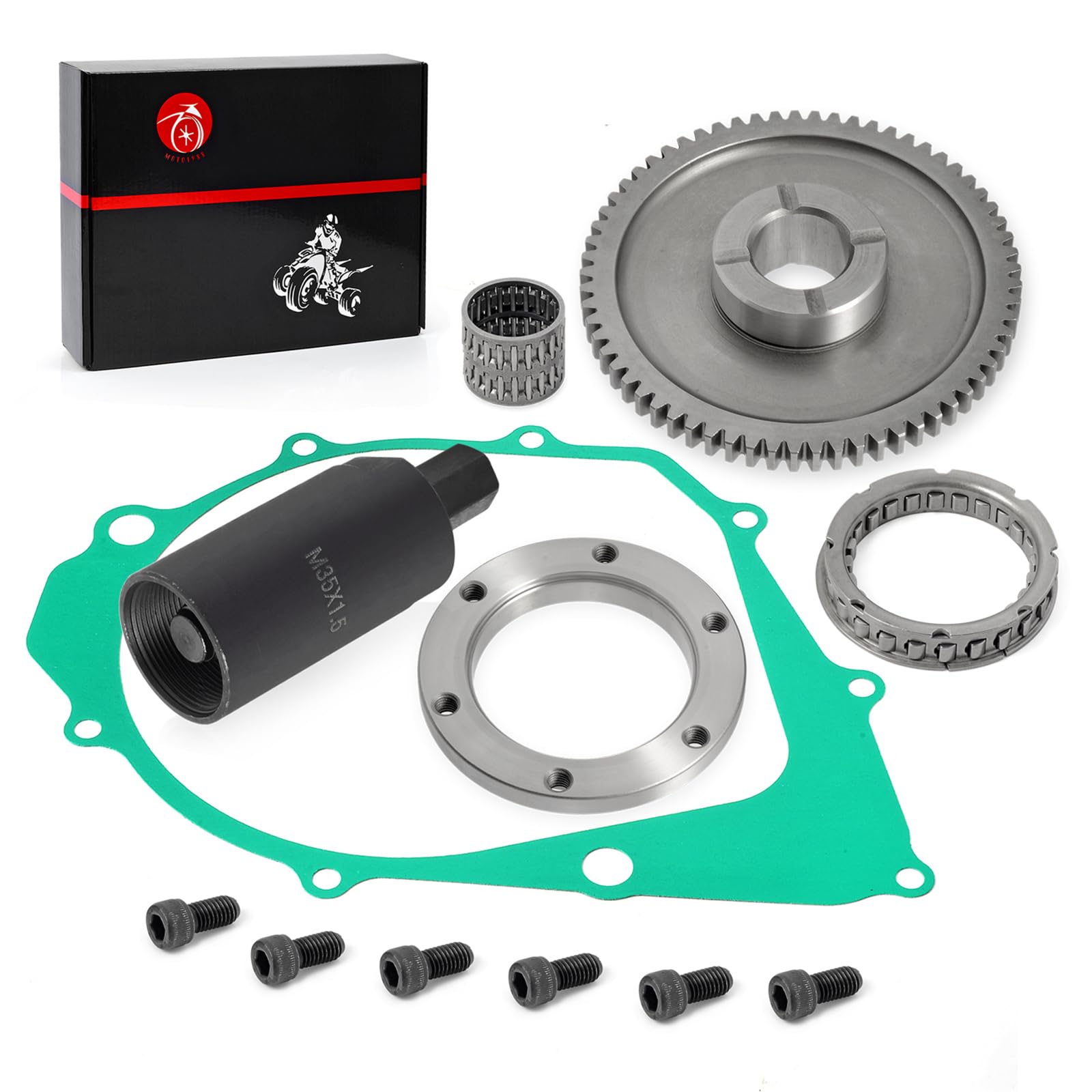 MOTO1988 Flywheel Puller & Starter Clutch Kit for YAMAHA Warrior Raptor Big Bear Kodiak 400, Model 5KM-15590-00-00, 198