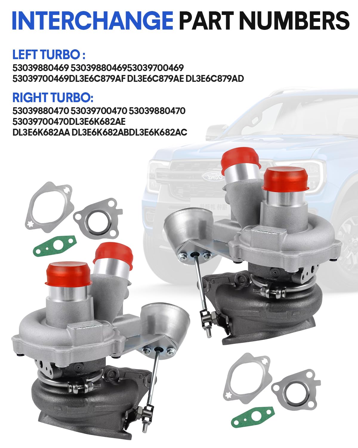 DOFOCH Left & Right Twin Turbocharger for 2013-2016 Ford F150 F-150 V6 3.5L, for 2015-2016 Expedition 3.5L, for 2015-2016 Ford T
