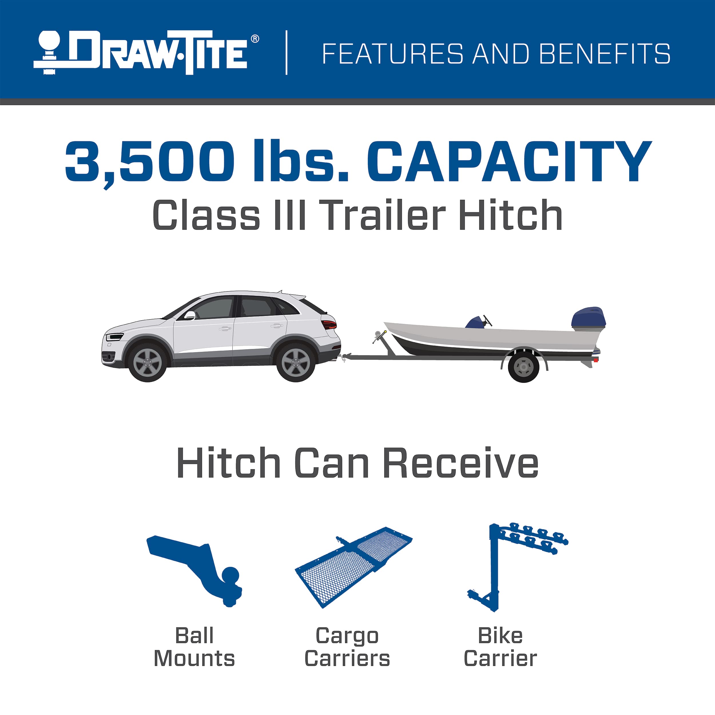 Draw-Tite Hidden Hitch 76906, Completely Hidden Trailer Hitch, 2 In. Removable Receiver, Black, Compatible With 2011-2022 Bmw X3