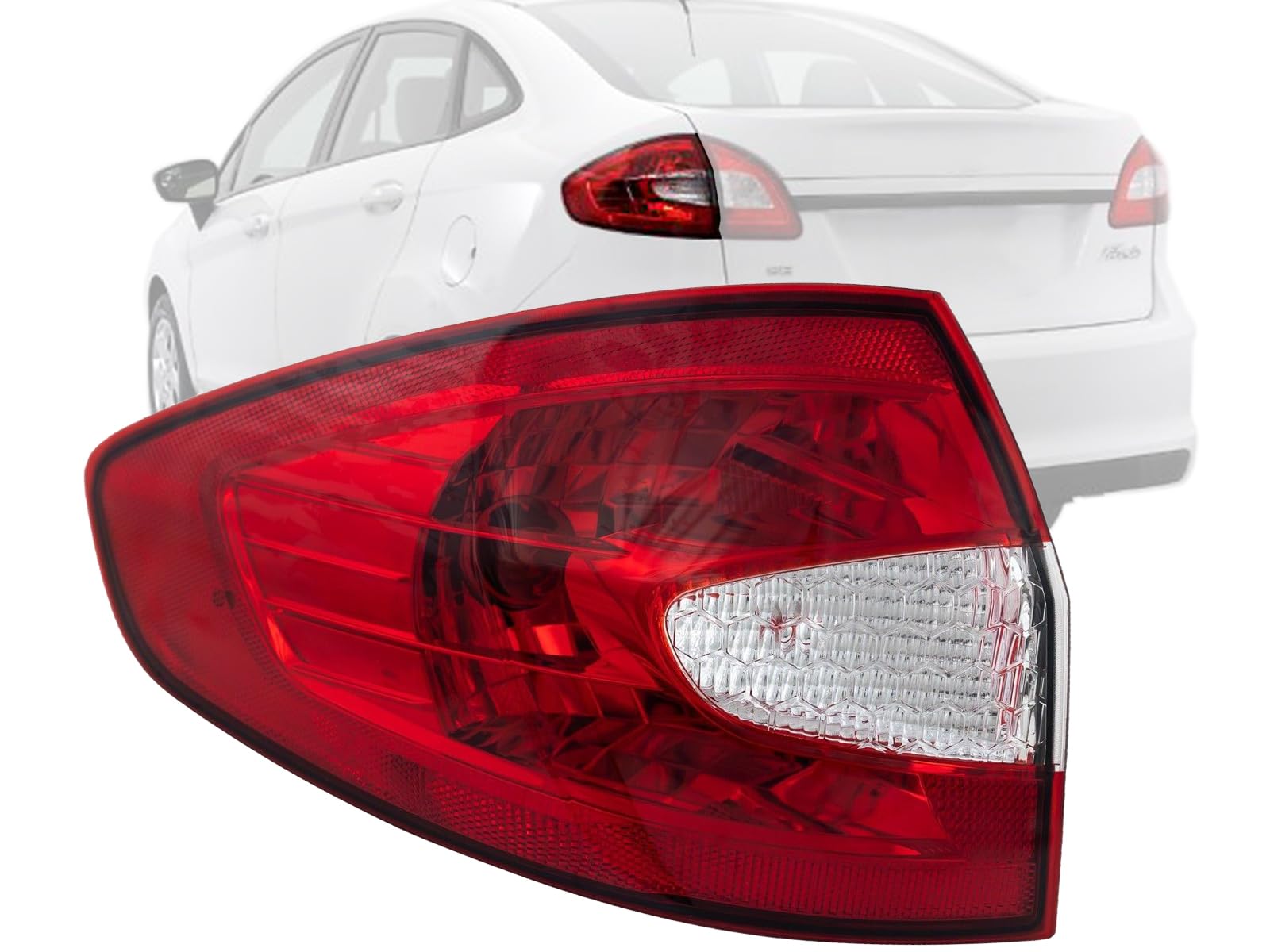 Auto Parts Avenue APA Replacement Outer Tail Light Rear Lamp for 2011 2012 2013 Fiesta Sedan with Bulb Mounts on Body Driver Lef