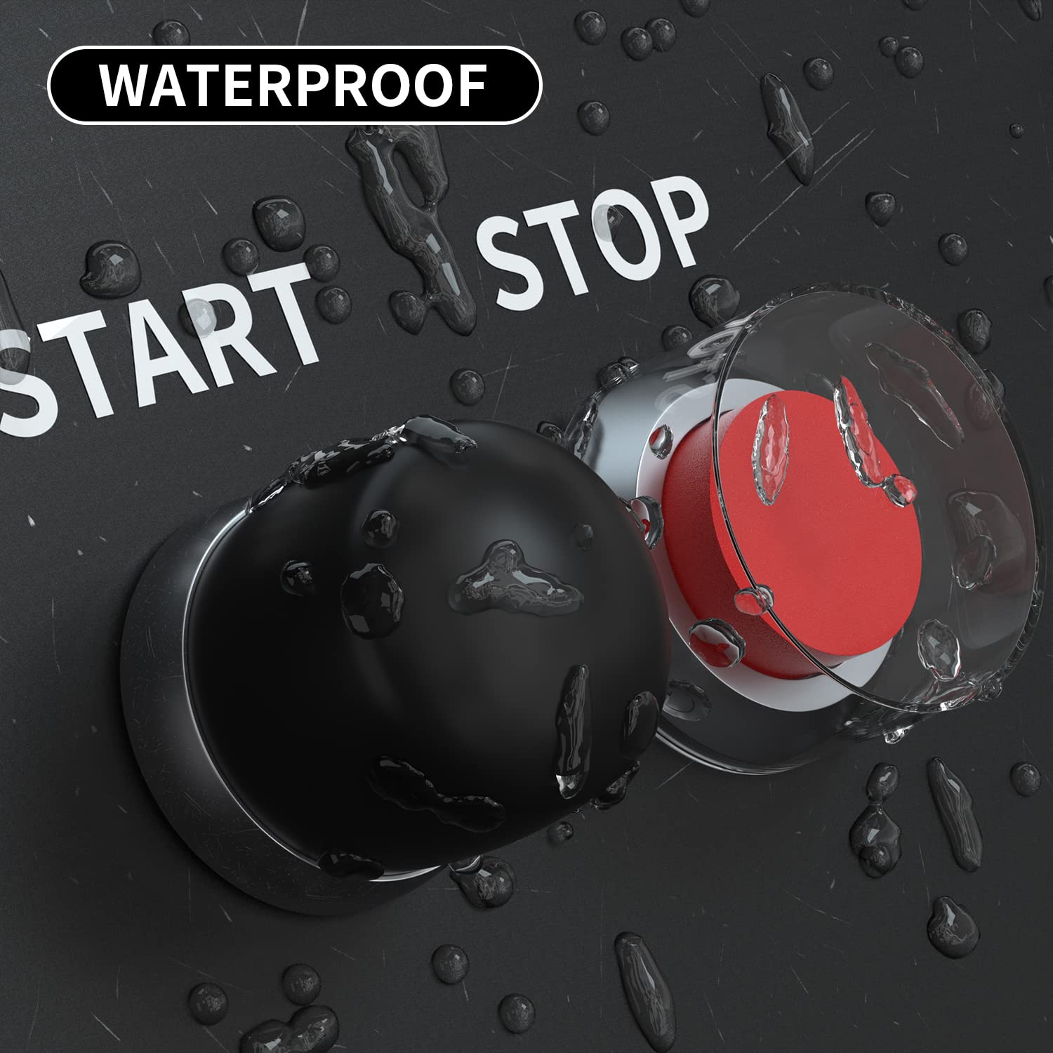 Daiertek Push Button Starter Switch 12V / 24V Waterproof Push Start Button 50A Heavy Duty Momentary Weatherproof For Horn Engine