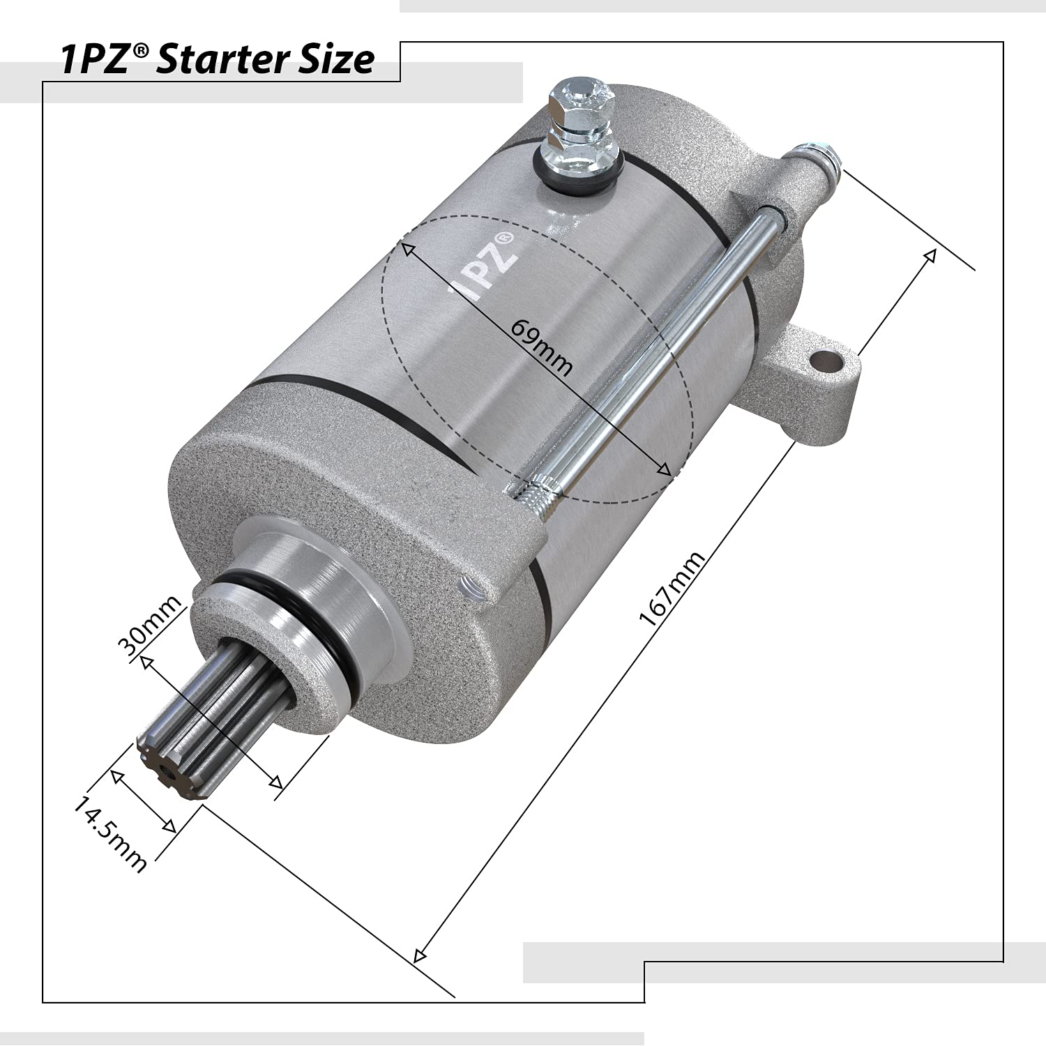1PZ YM6-ST1 Starter Motor Replacement for Yamaha Grizzly YFM 600 660 1998-2007 Rhino 450 660 Kodiak 400 Wolverine Nordik NK 500