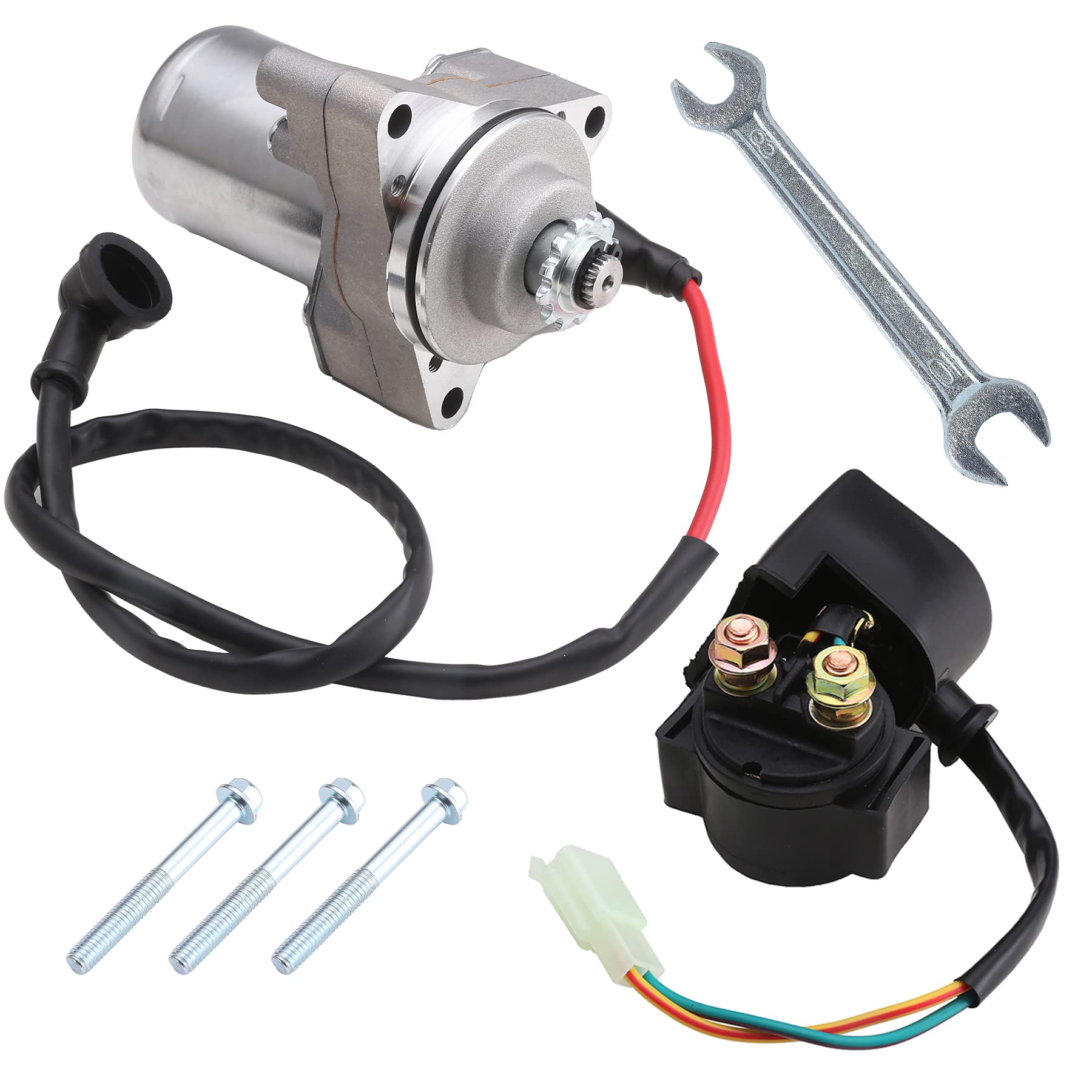Stylemafia 3 Bolt Starter Motor Starter Solenoid Relay fit for 50cc 70 cc 90cc 100cc 110cc 125cc 4 Stroke Quad Wheelers ATVs Tao