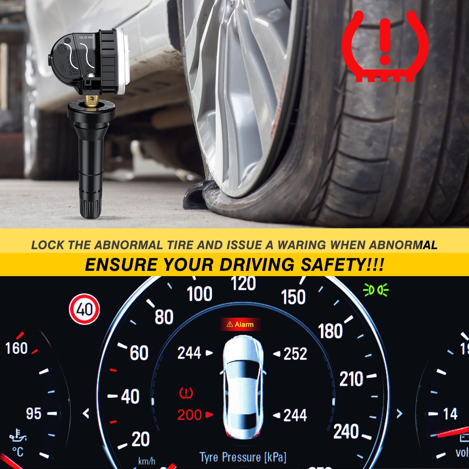 TPMS Sensor, 315MHZ Tire Pressure Monitor System Sensors for Ford Expedition 2018-2021, F-Series SD 2017-2021, Fusion 2017-2021,