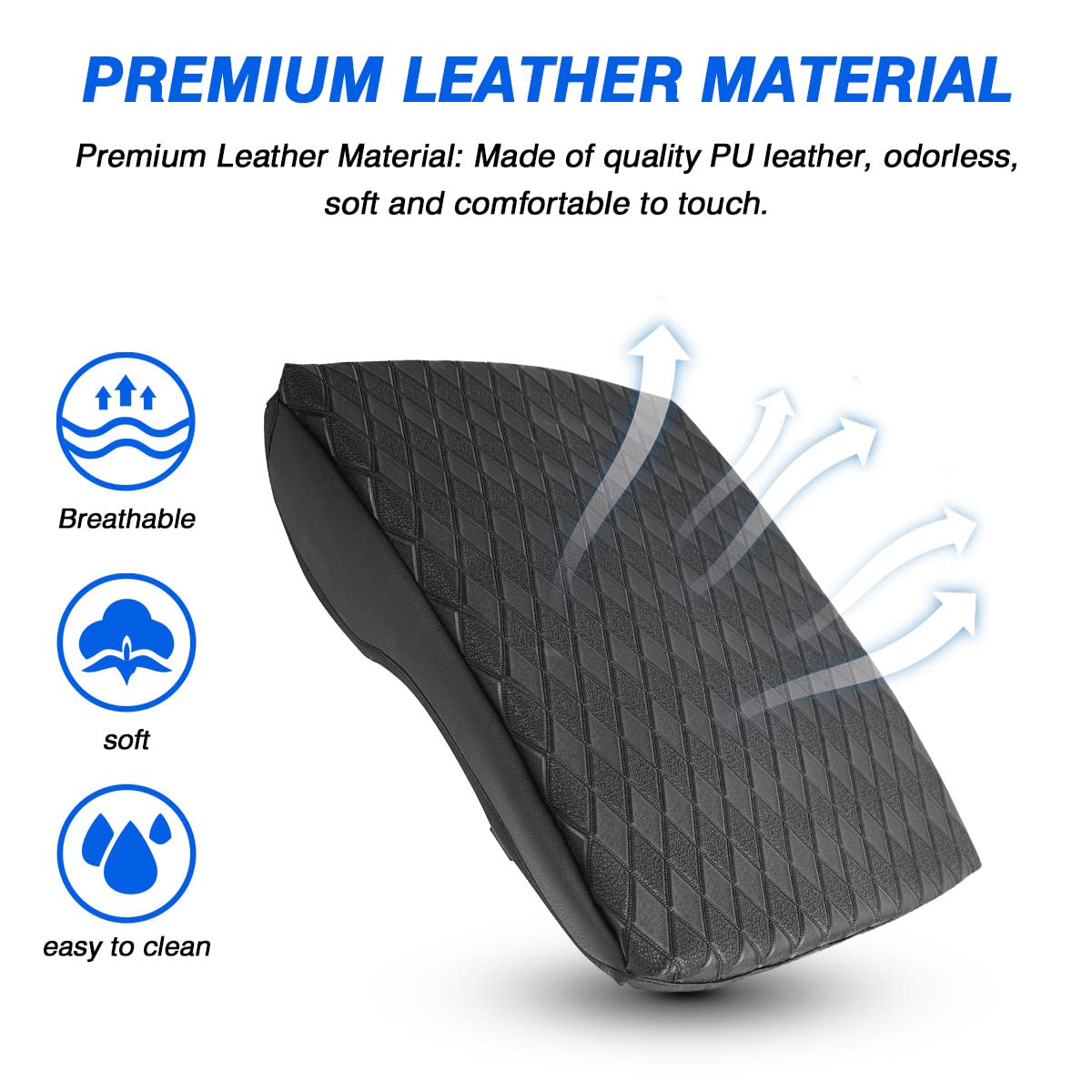 Karltys Leather Console Cover for 2022-2025 Toyota Corolla Cross, Black, Anti-Scratch, Waterproof Armrest Protector