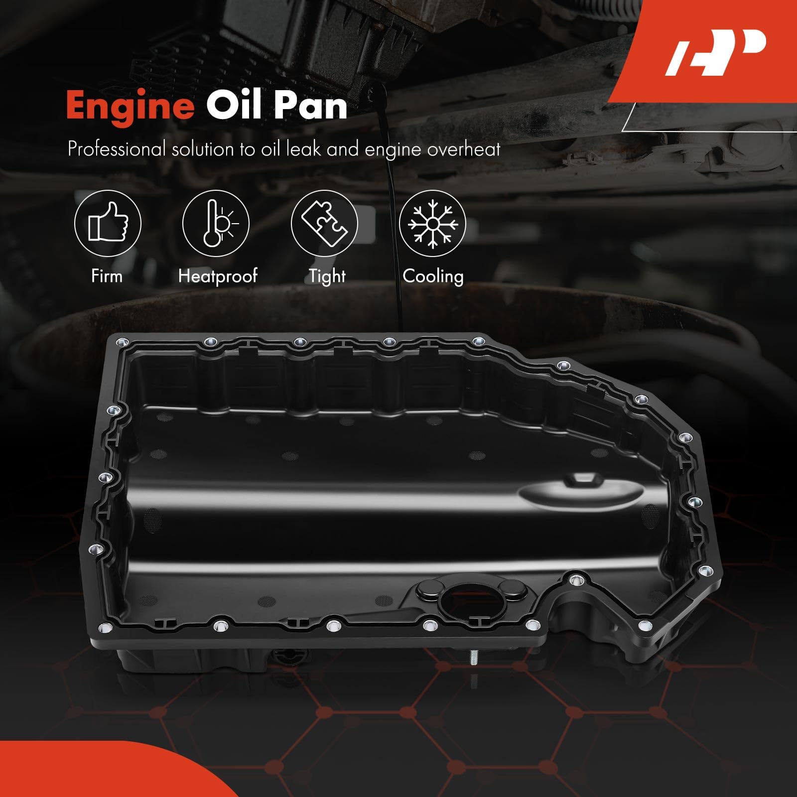 A-Premium Lower Engine Oil Pan Sump With Drain Plug Compatible With Audi A3 2013-2020, Q2 2018-2019, Q3 2019-2020, S3 2014-2020,