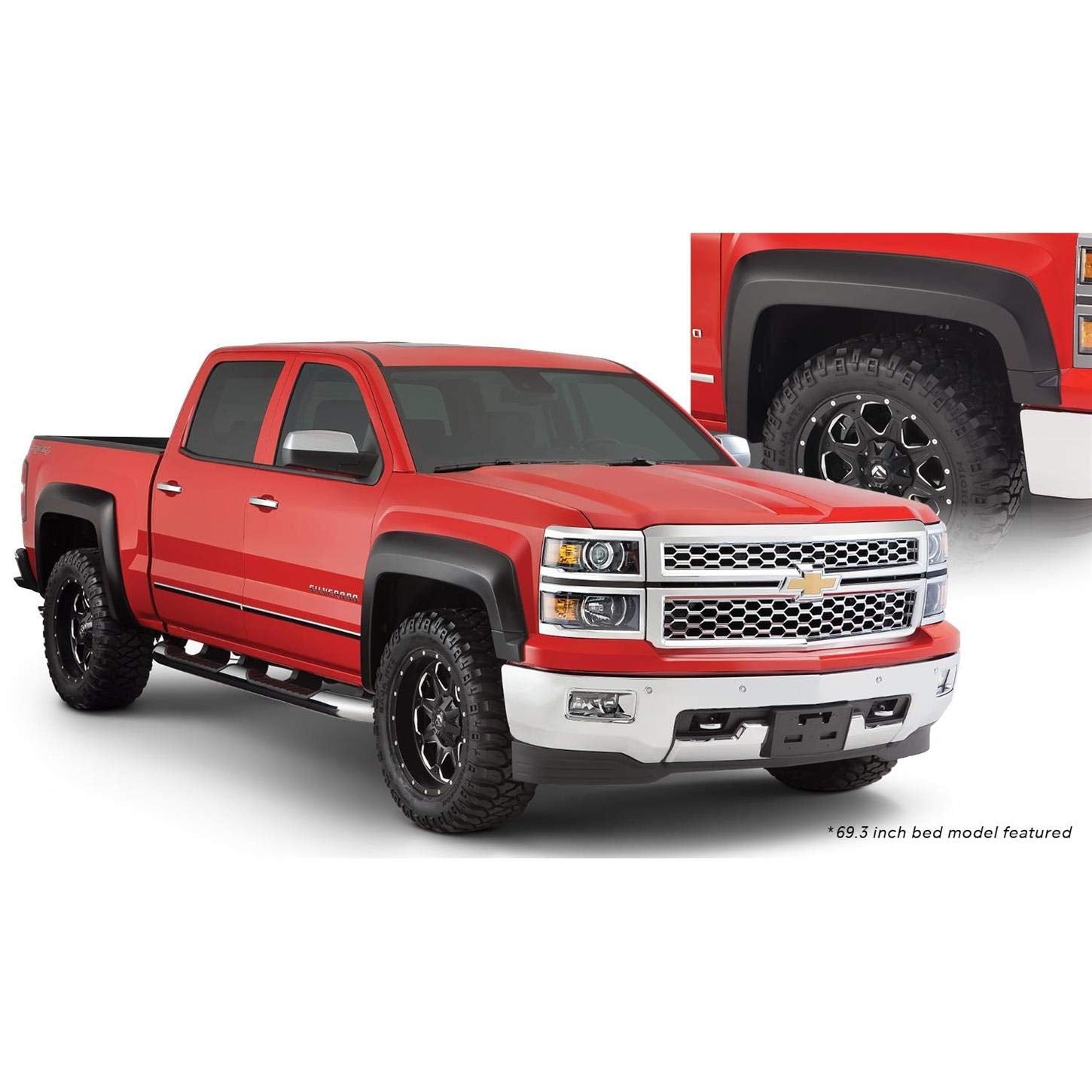 Bushwacker Extend-A-Fender Extended Front & Rear Fender Flares | 4-Piece Set, Black, Smooth Finish | 40964-02 | Fits 2014-2018 C