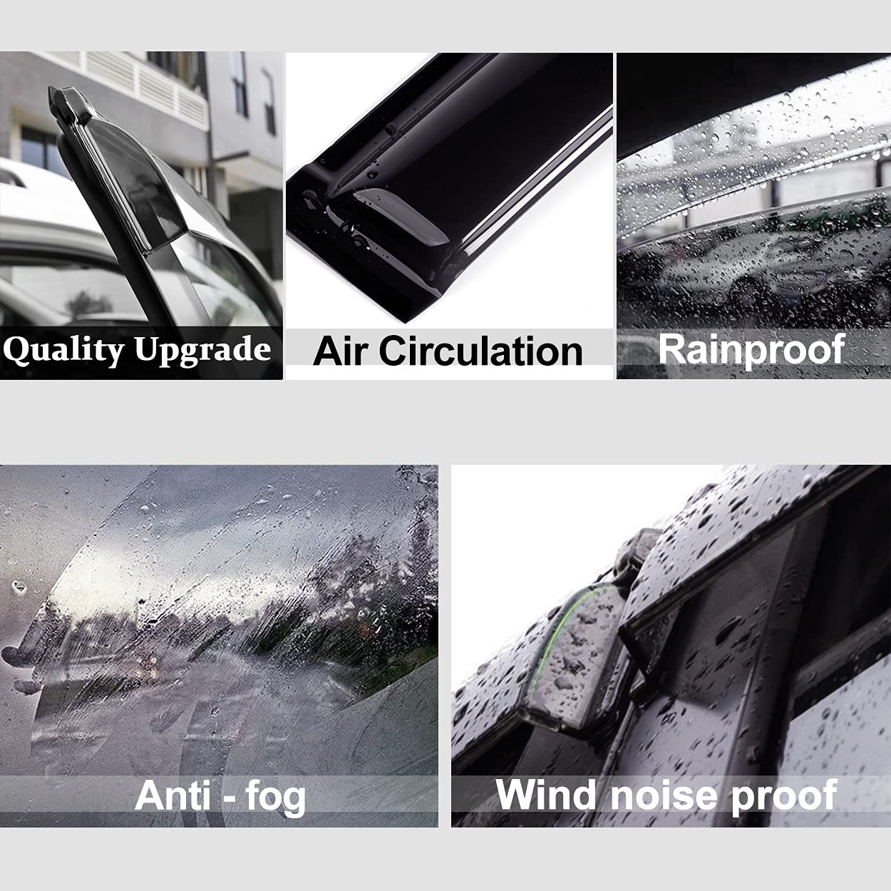 Startship 94359 Side Window Wind Deflector,4Pc Outside Mount Style Nice Sun Rain Guards Set,Window Visor Fit For 2007-2018 Jeep Patriot
