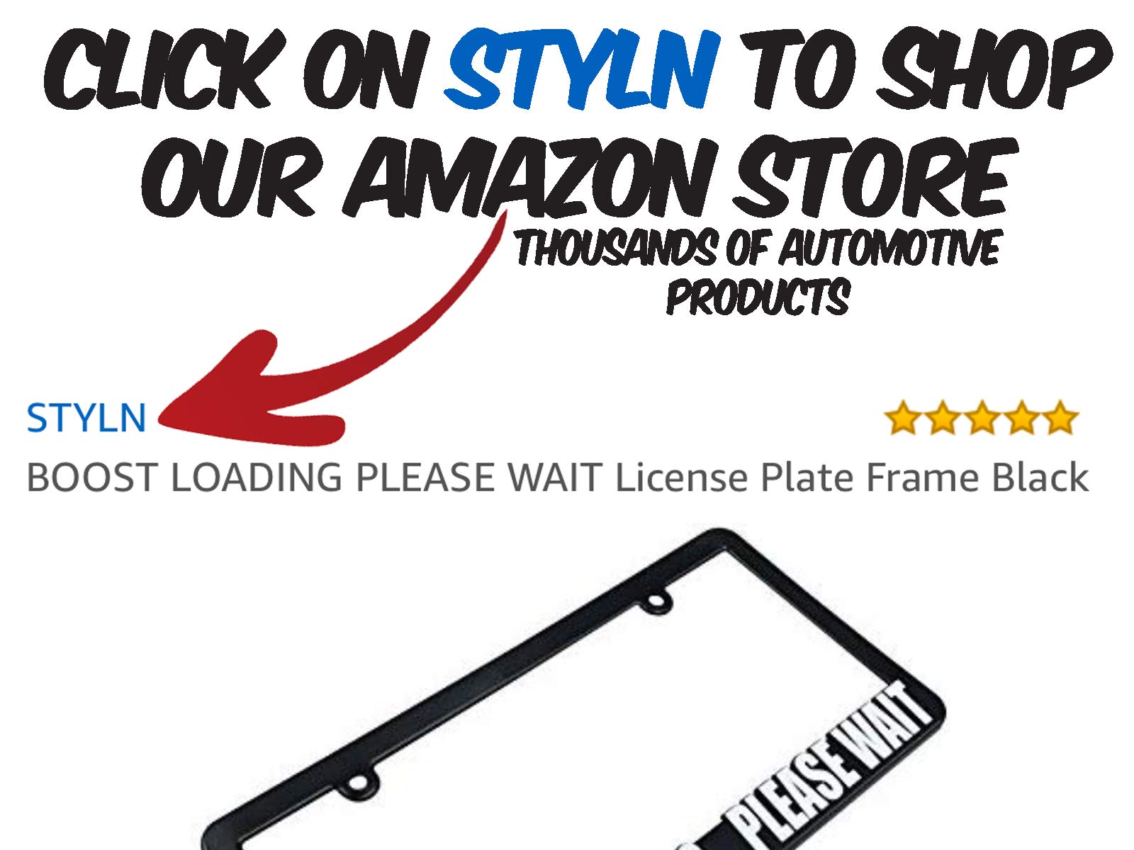 Boost Loading Please Wait License Plate Frame | Funny Racing Turbo Car Truck SUV JDM Tag Holder Japan Great Gift for Car Enthusi