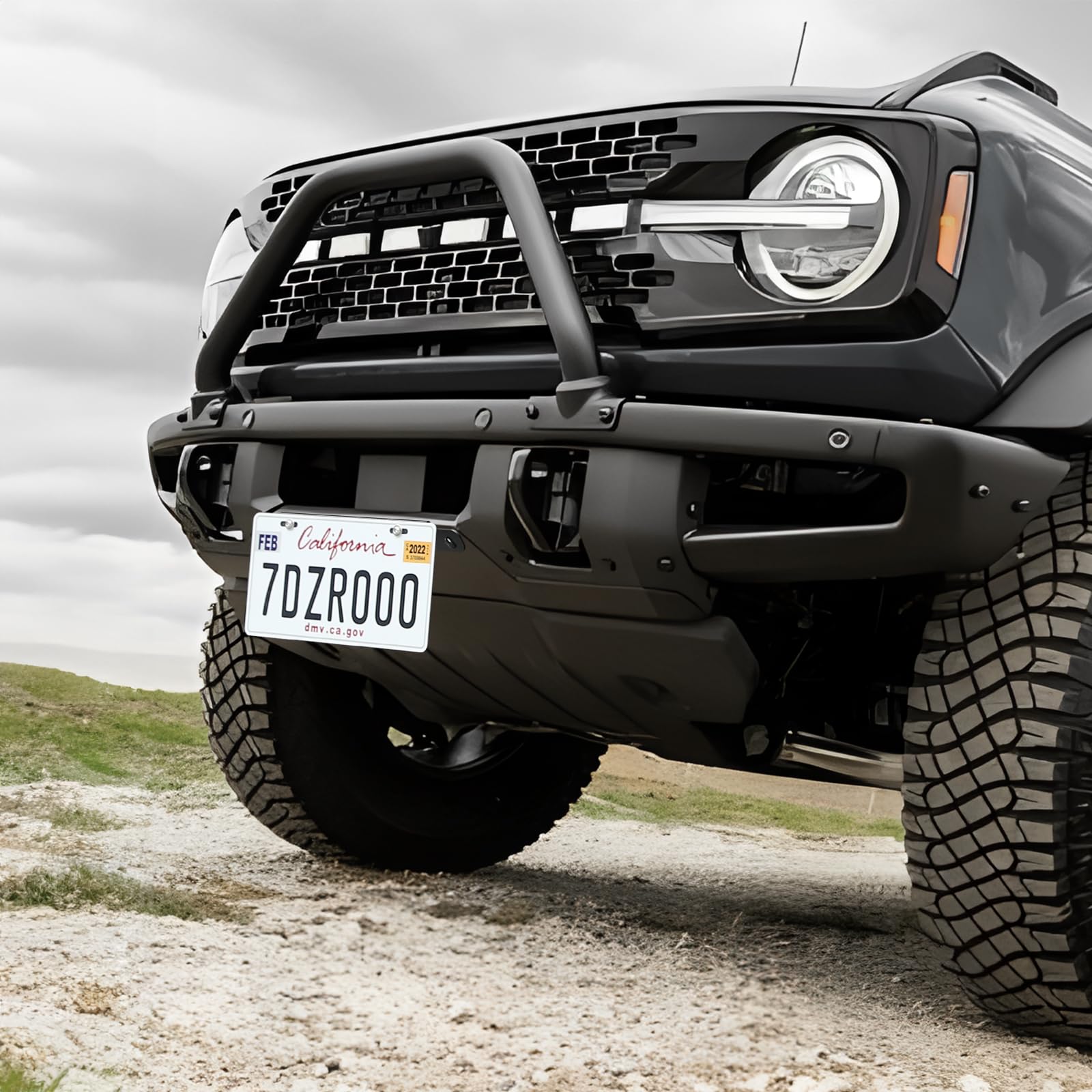 Mabett Front License Plate Frame for Ford Bronco 2021-2025, Heavy-Duty Aluminum, Modular Bumper Design