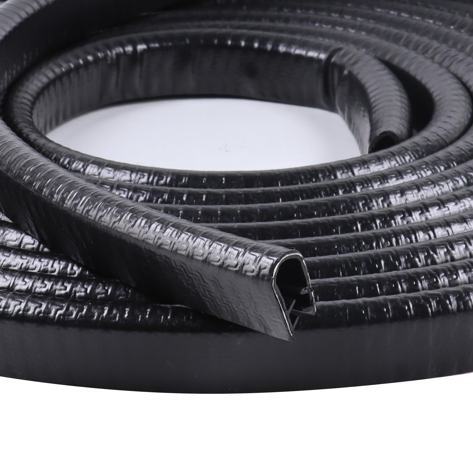 Goldwheel Black Edge Trim U-Channel Rubber Seal Edge Trim with Metal 1/2'' X 3/8'' - Fit Gap 3/64'' to1/4 Car Door Edge Sealing 