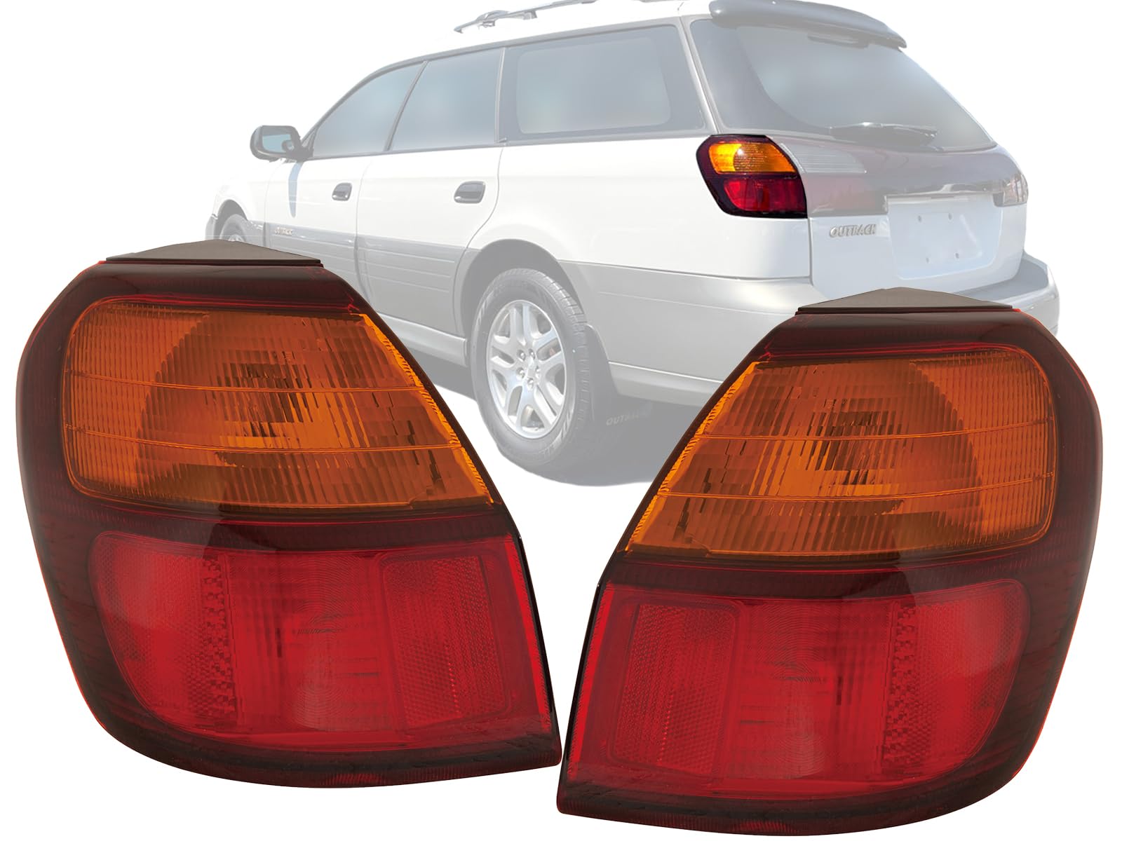 Auto Parts Avenue APA Replacement Tail Light Rear Lamp for 2000 2001 2002 2003 2004 Outback Wagon with Bulbs Included Right and 