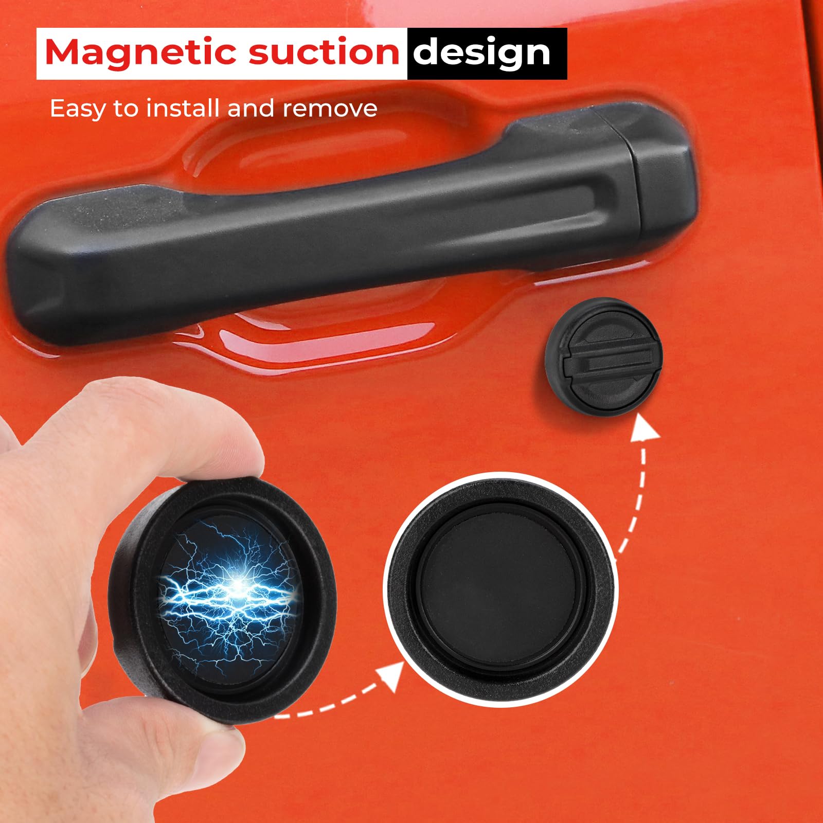 CALBEAU Keyhole Covers for 2018-2024 Jeep Wrangler JL and Gladiator JT Front Door, Magnetic Keyhole Protection Accessories for D