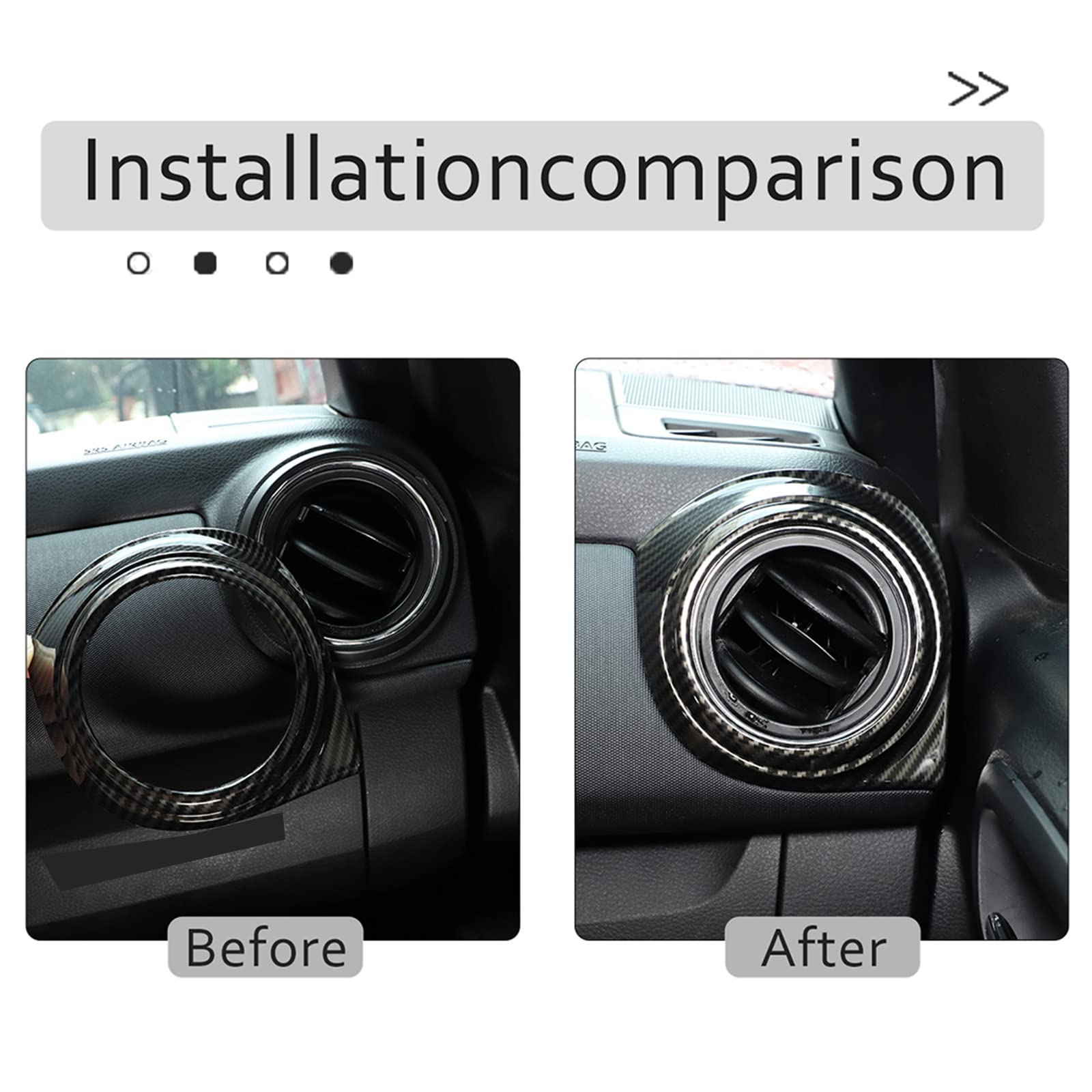 4pcs Car ABS Inner Central Console Air Conditioning Vent Rings Frame Cover Trim Car Accessories Fit for Toyota Tacoma 2016 2017