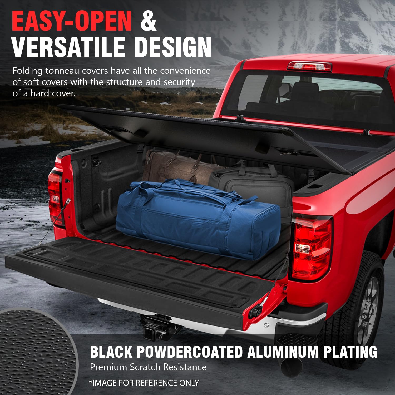 Dna Motoring Ttc-Hard-018 Truck Bed Top Hard Solid Tri-Fold Tonneau Cover Compatible With 09-18 Ram 5.7Ft Fleetside Short Bed