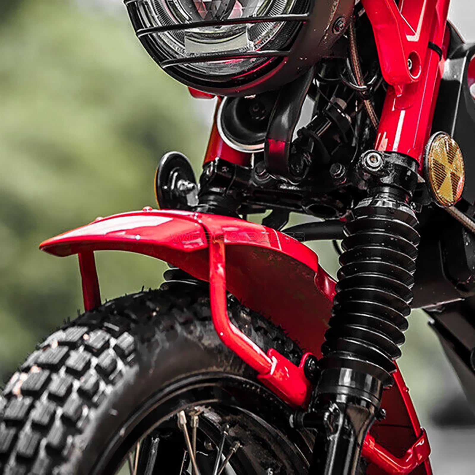 WOOGA Steel Adjustable Front Fender Mudguard Lift Riser Kit for Honda Hunter Cub CT125 - Matte Black, Model WG-A254-JP