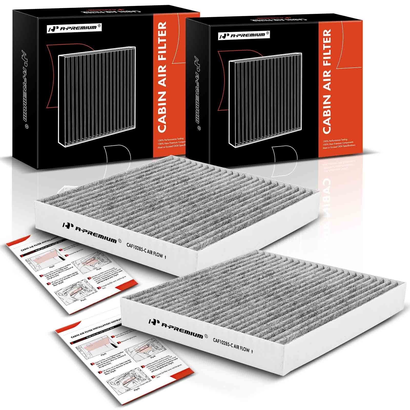 A-Premium 2-Pc Cabin Air Filter W/Activated Carbon - Compatible With Toyota, Lexus, Land Rover, Scion, Subaru, Pontiac, Jaguar -