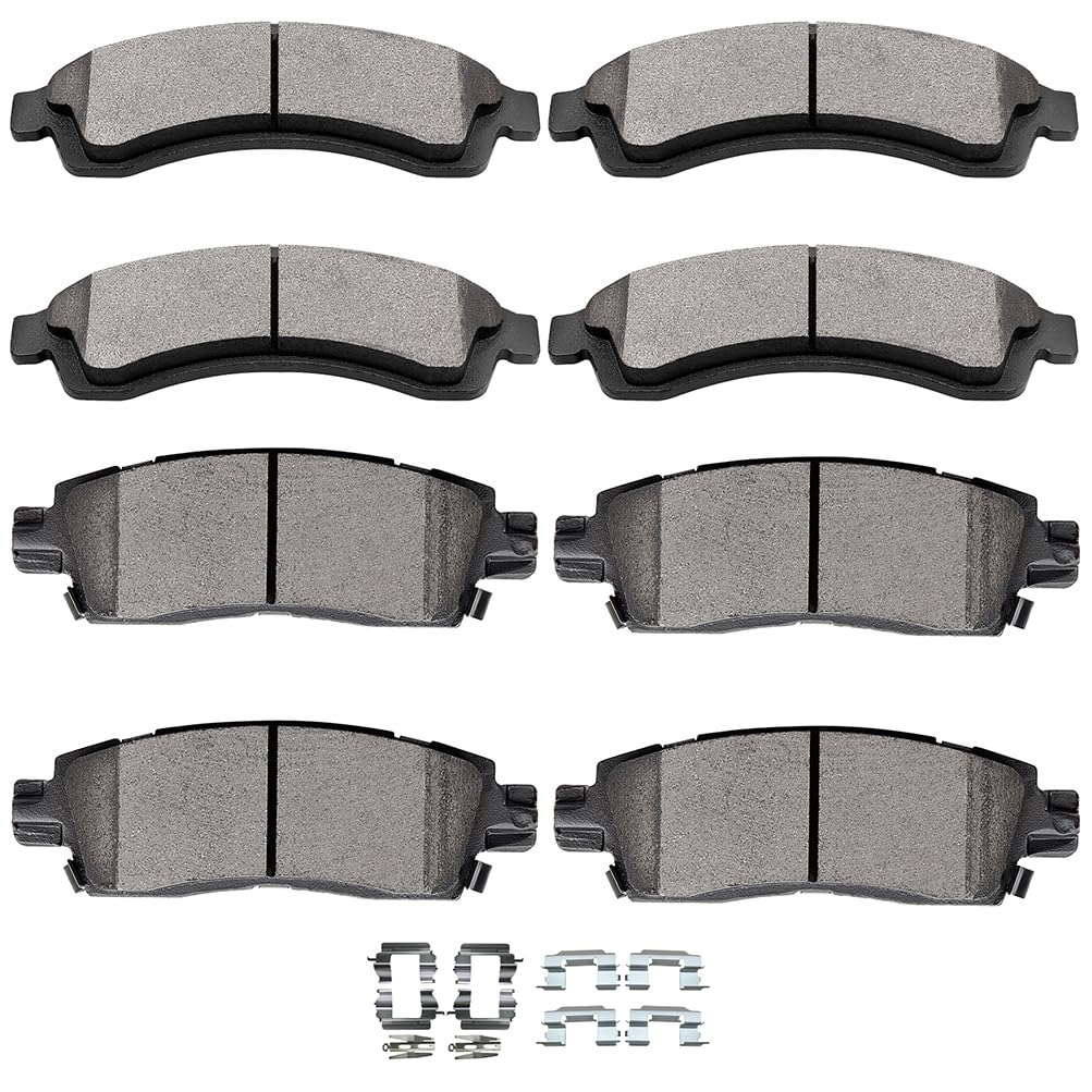 Ceramic Brake Pads Kits,Scitoo 8Pcs Brakes Pads Set Fit For Buick Rainier,For Chevy Ssr,Trailblazer Ext,For Gmc Envoy,Envoy Xl,E