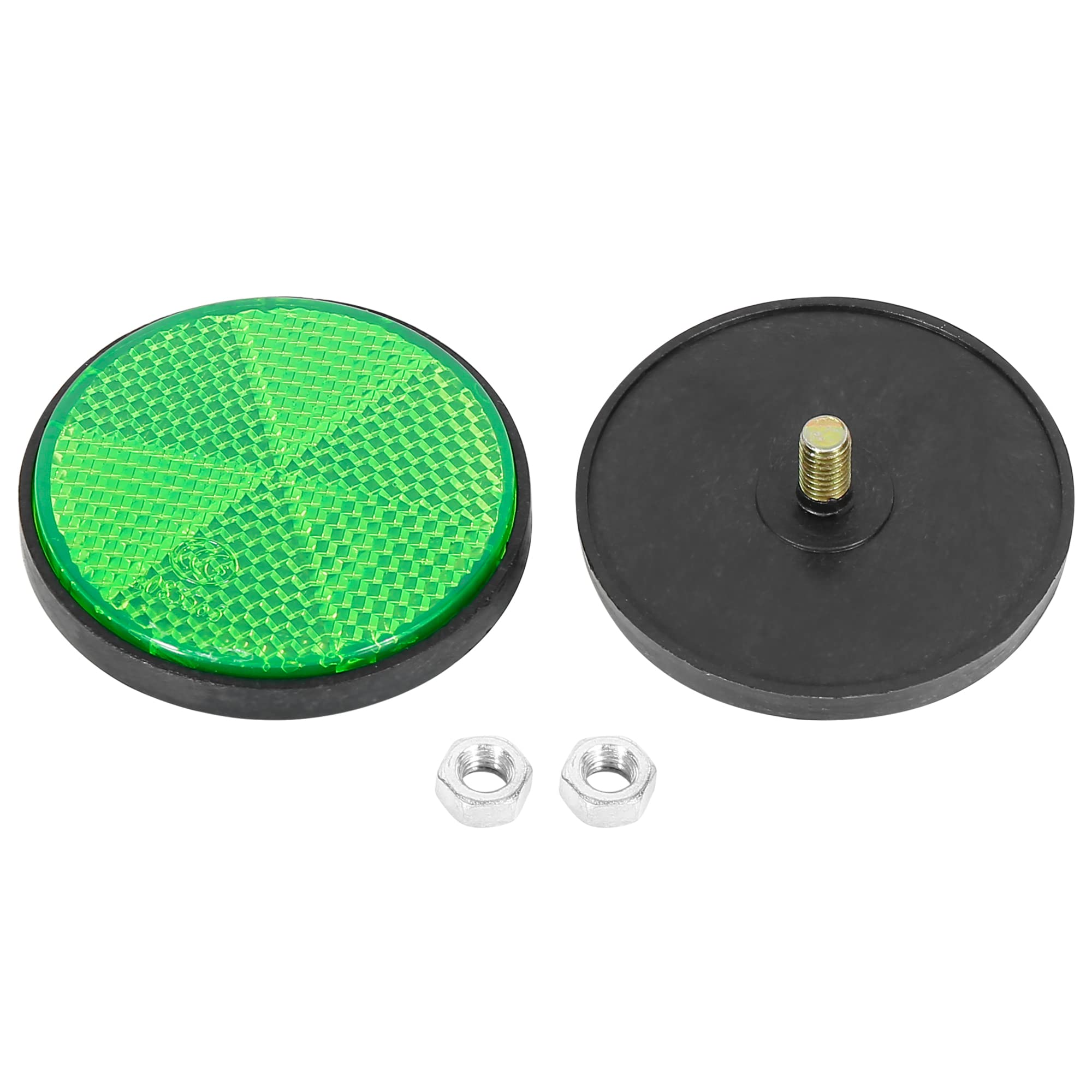 F Fierce Cycle Pair M6X1.0 Green Plastic Universal Screw Mount Reflective Warning Reflector For Motorcycle Bike