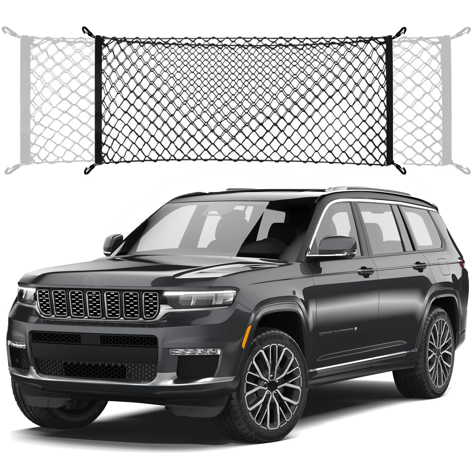 Envelope Style Trunk Cargo Net Compatible With Jeep Grand Cherokee New 2025 2024 2023 2022, Grand Cherokee L 2025 2024 2023 2022