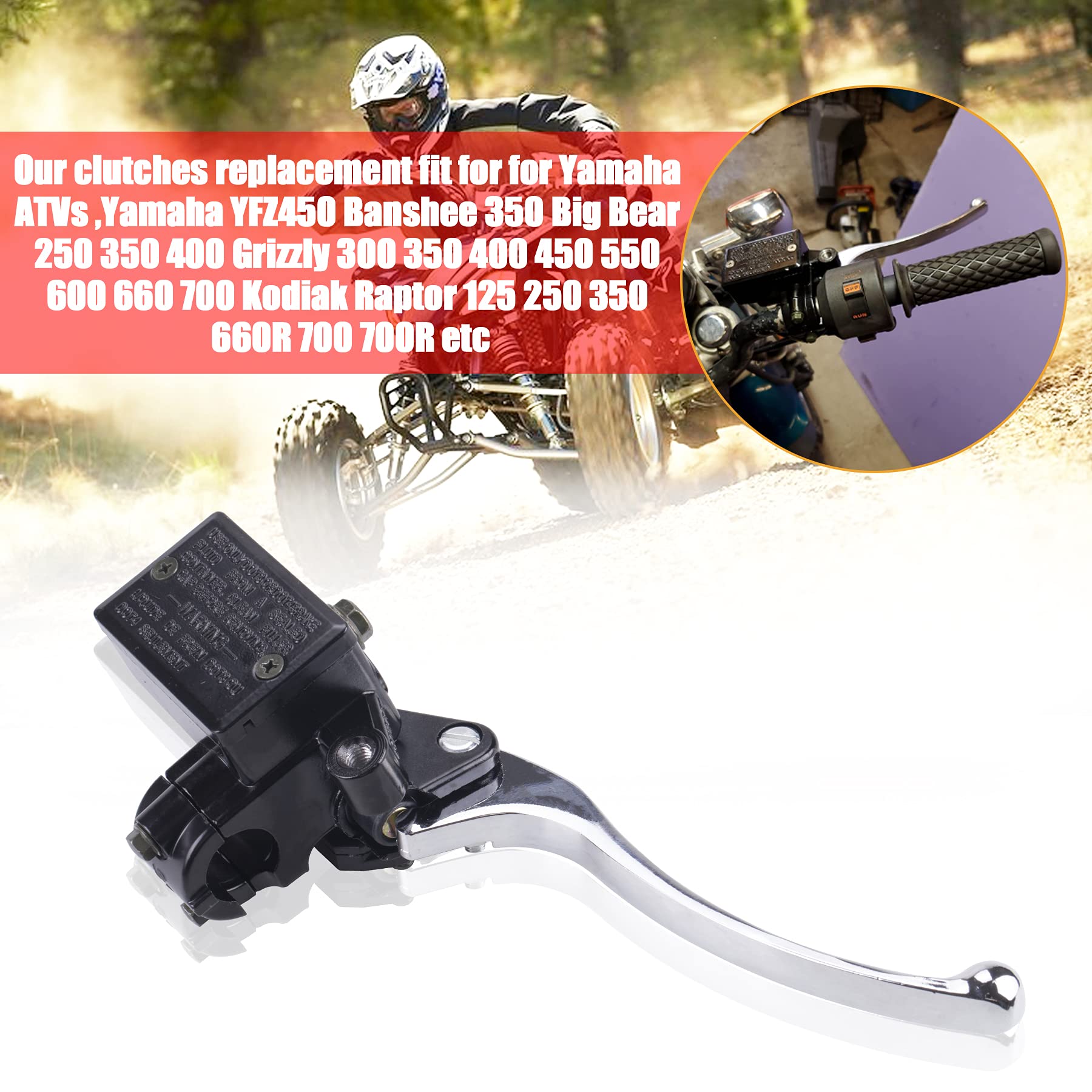 MWMNUN Front brake master cylinder Compatible with Brake Master Cylinder for Yamaha YFZ450 Banshee 350 Big Bear 250 350 400 Griz