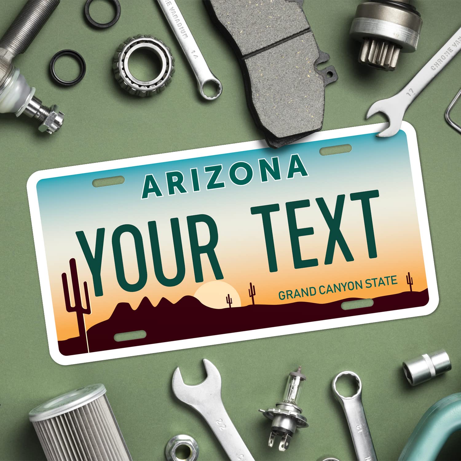 Sigo Signs Custom Arizona License Plate - Personalized 6x12" Rust-Free Aluminum, Fade Resistant, Made in USA