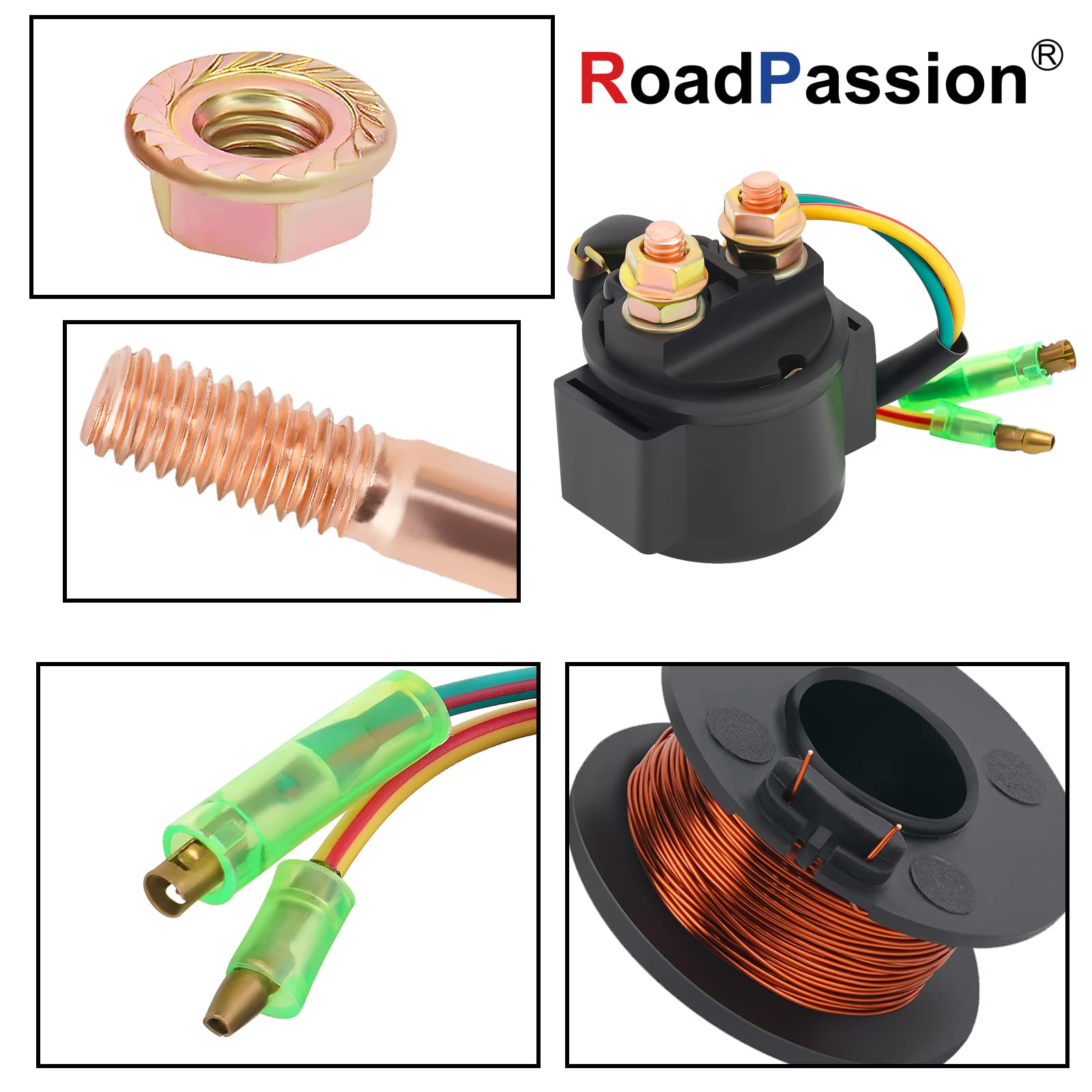 Road Passion Starter Solenoid Relay For Trx250 Fourtrax Recon 1997-2001 Trx250Ex Sportrax 2003-2008 Trx250X 2009/ Trx250 Fourtra