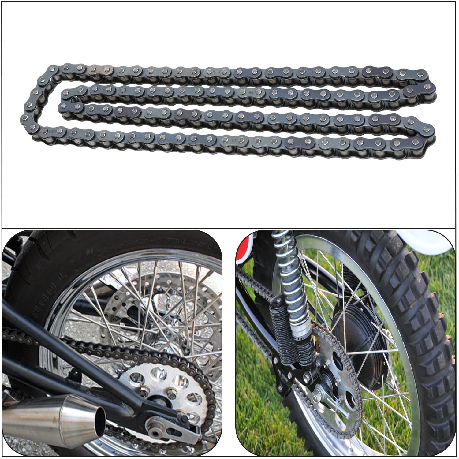 Yoxufa 428 Motorcycle Chain 102 Links For 110Cc 125Cc 150Cc Crf50 Xr50 Coolster Apollo 50Cc 70Cc 90Cc Pit Dirt Bike 4 Wheeler At
