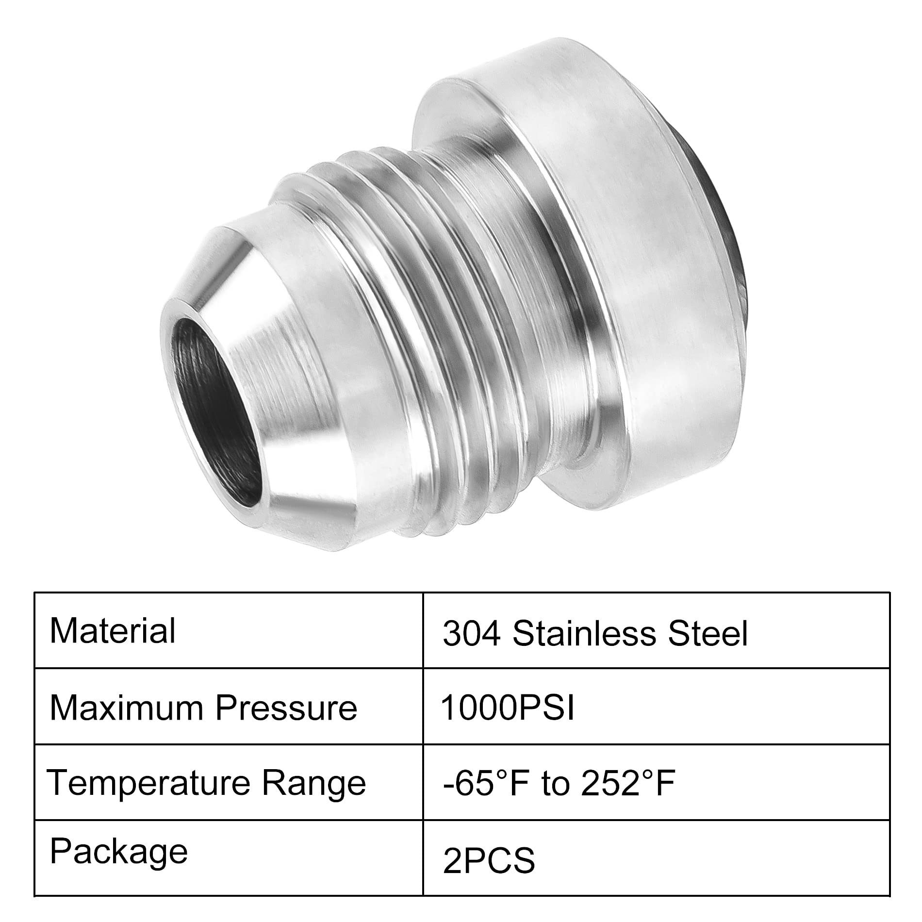 Evil Energy Male 8An Weld On Bung Fitting Stainless Steel 2Pcs