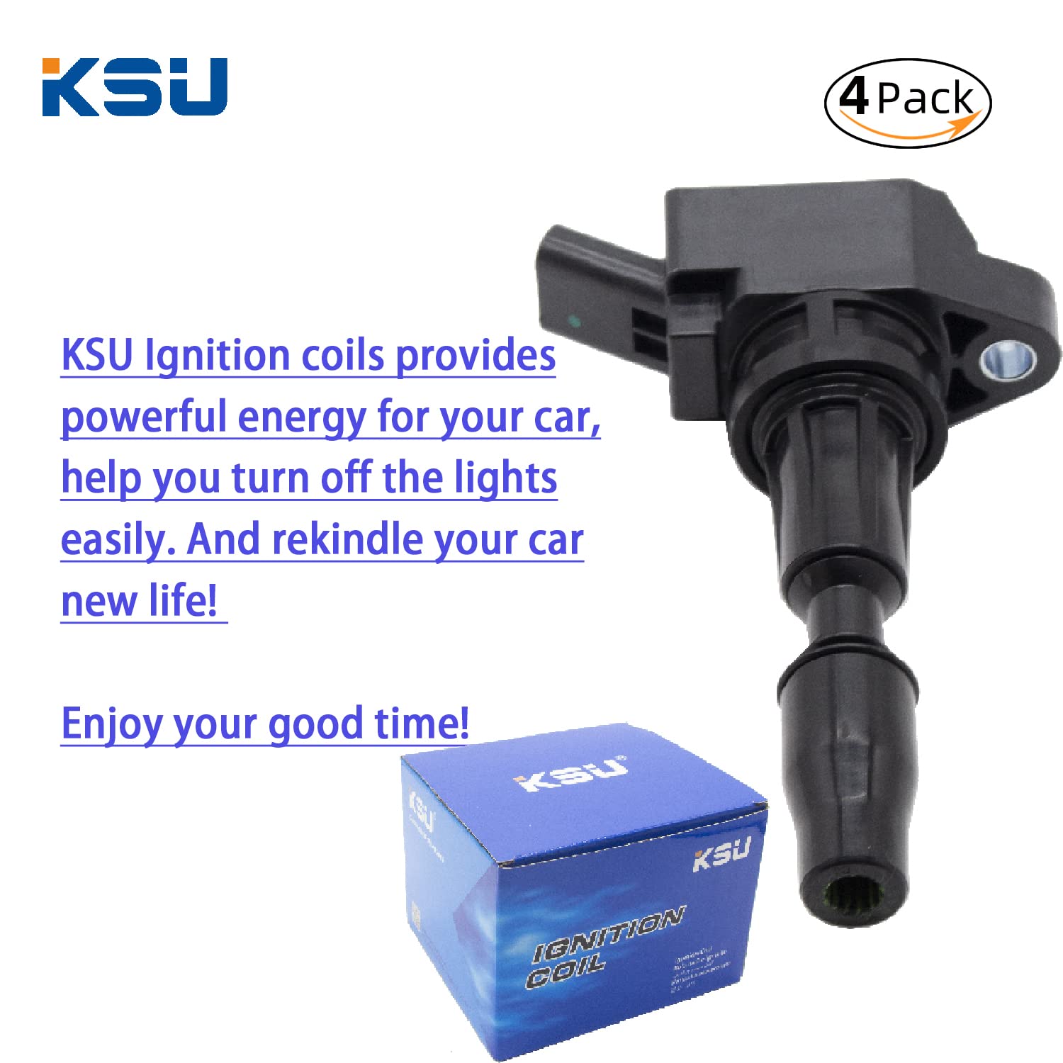 KSU Coil pack & Spark Plug compatible with Hyundai Sonata 2.4L L4 2015 2016 2017 2018 2019