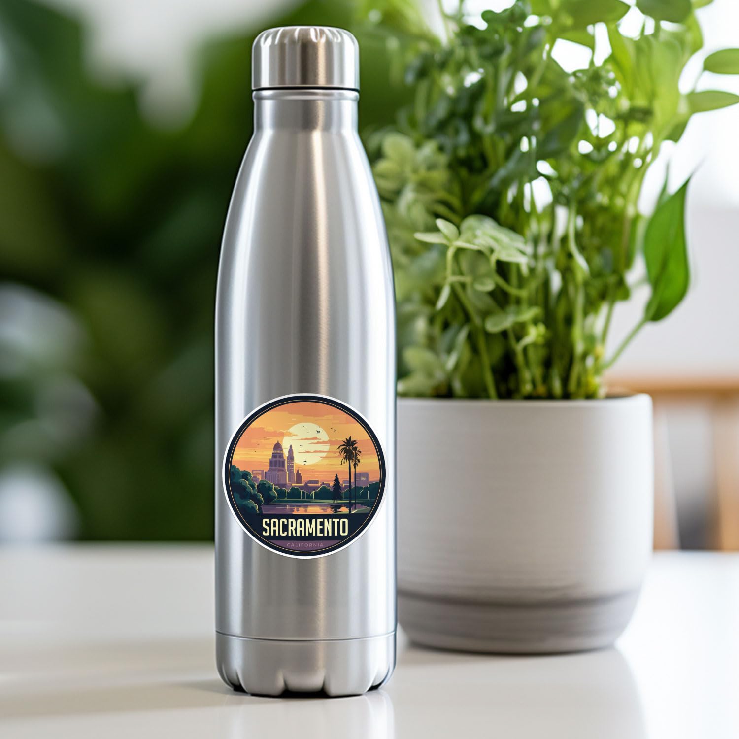 Sacramento City Sticker - Waterproof Vinyl Decal for Car Bumper, Laptop, Water Bottle, Wall, and Window, Size - 3'' Longer Side