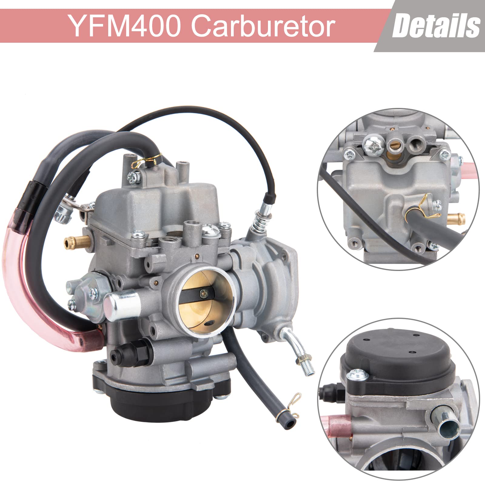 HOOTO YFM400 Carburetor for Yamaha ATV 2000-2006 Kodiak 400, Big Bear 400, Bruin 350, Grizzly 350/450, Wolverine