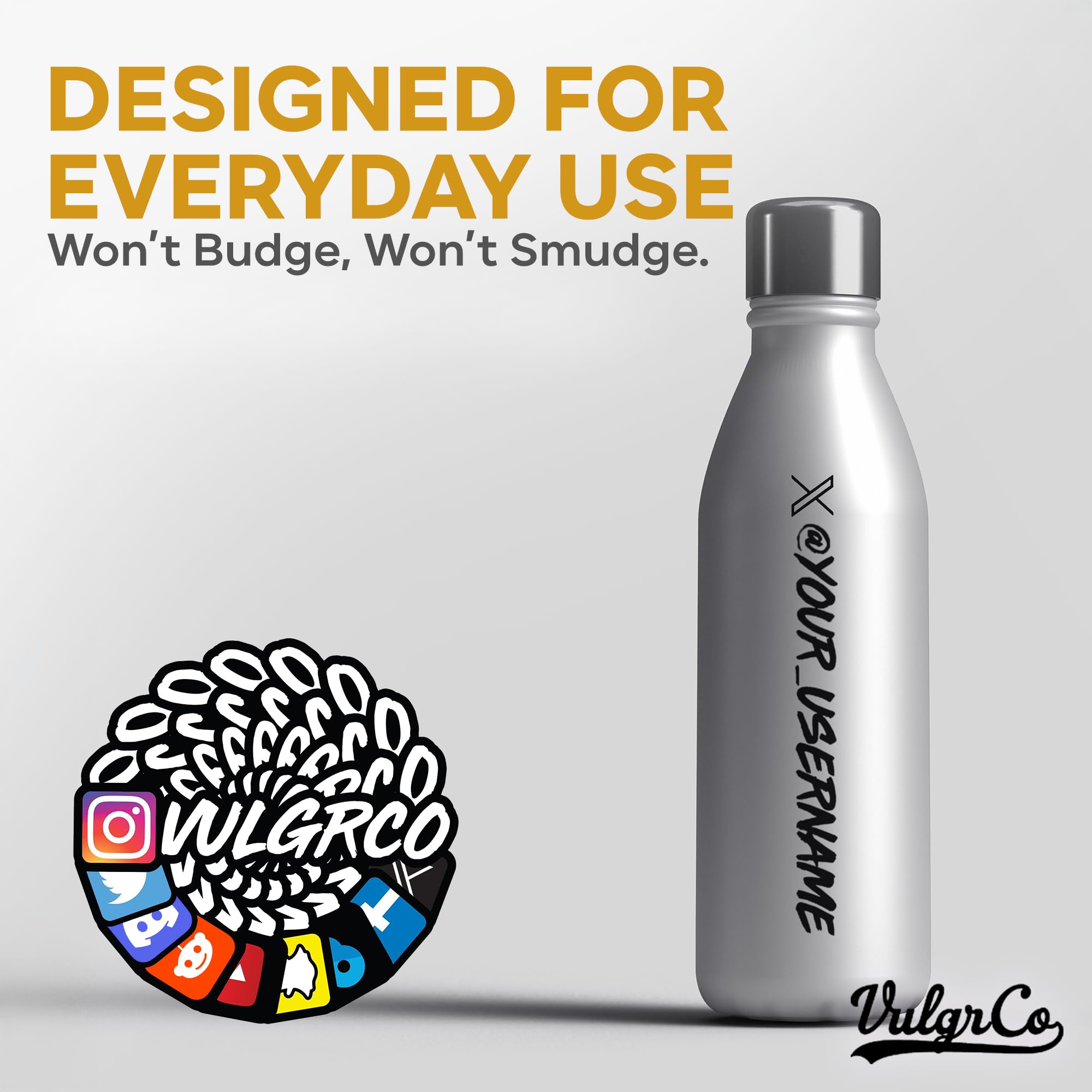 Vulgrco Custom Social Media Stickers, Personalized Instagram,Youtube, Facebook, Twitter, X, And More, Custom Car Sticker, Durabl