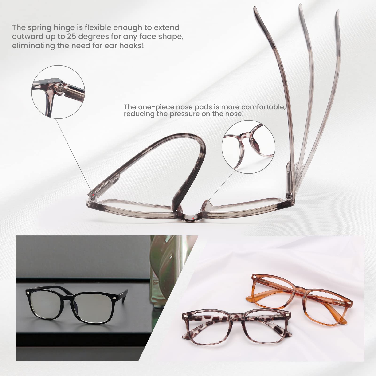 Bls 5 Pack Reading Glasses Blue Light Blocking, Fashion Square Computer Readersaanti Glareeye Strainuv Ray Blockers Eyeglasses W