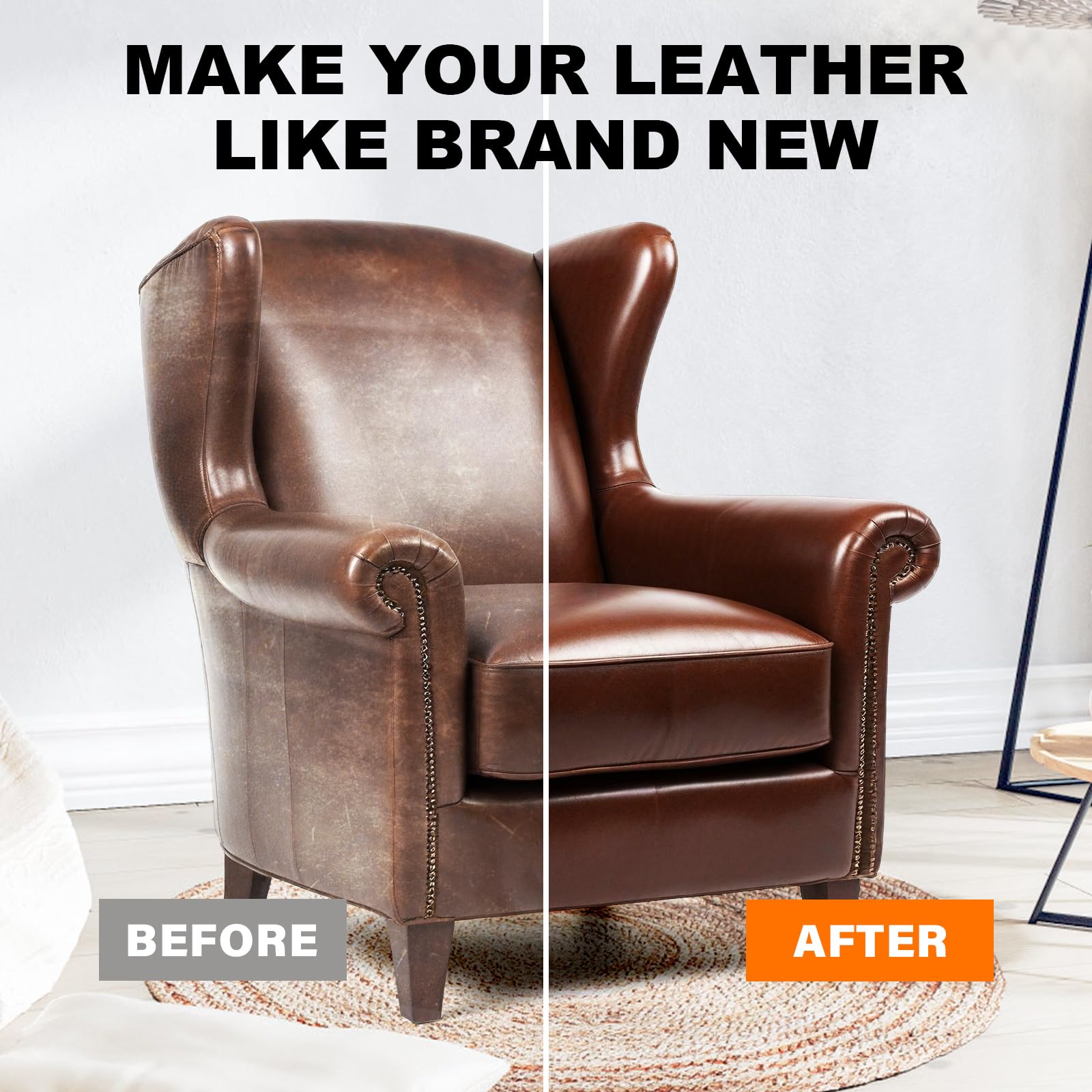 Startso World 200Ml Leather Recoloring Balm With 100Ml Leather Conditioner, White Leather Repair Kit For Furniture, Leather Dye,