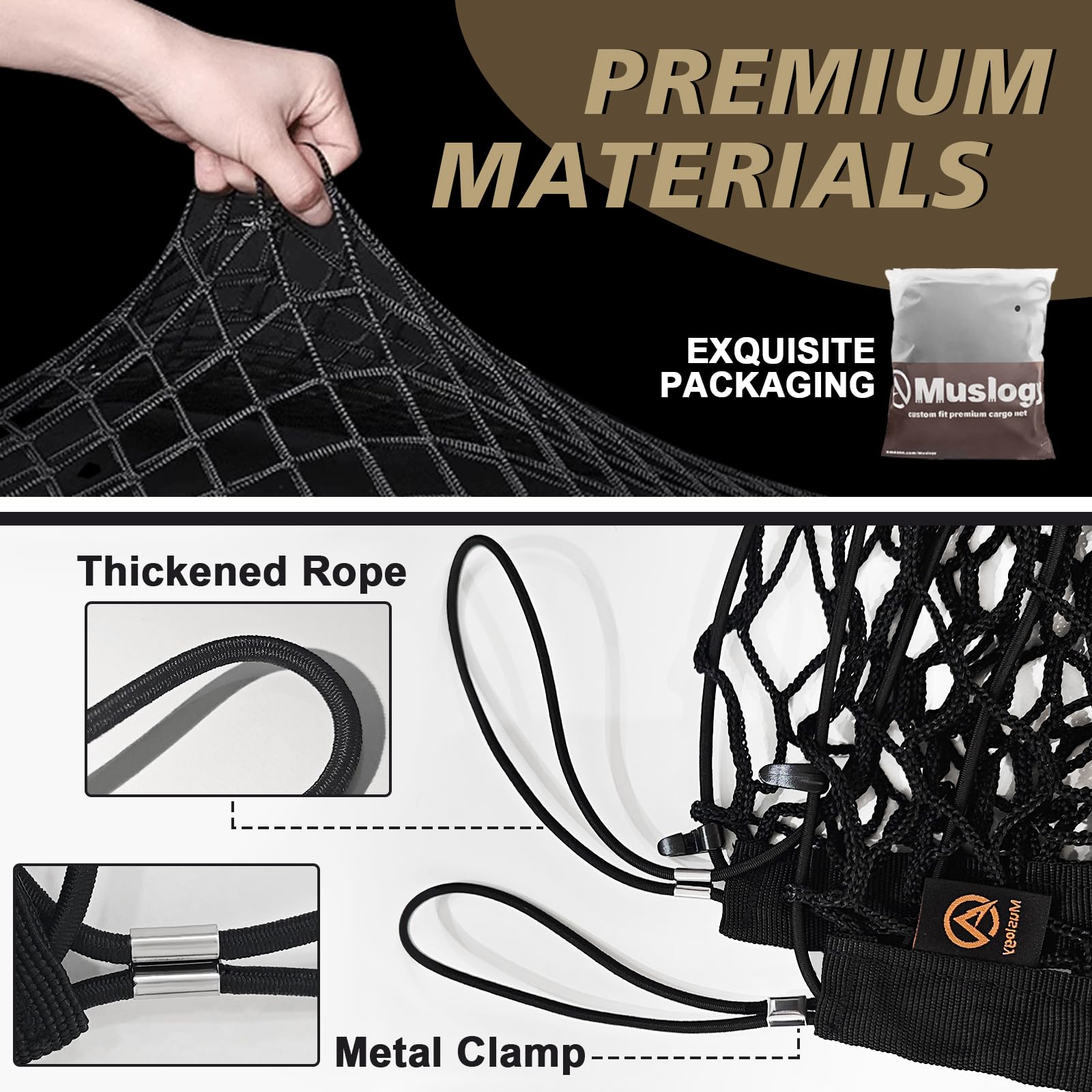 Muslogy Envelope Style Trunk Cargo Net Compatible With 2015-2021 Jeep Grand Cherokee Accessories Custom Fit Trunk Organizer Upgr