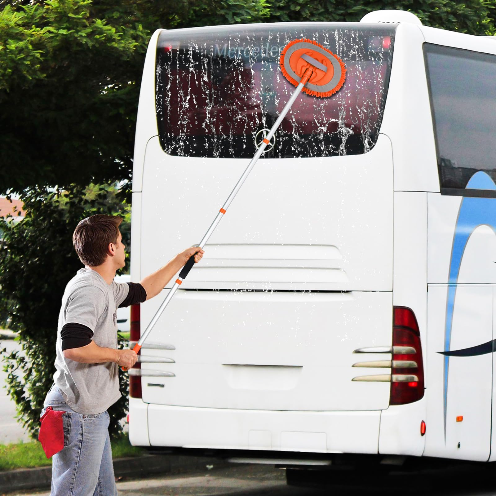 Ordenado 62 '' Car Wash Brush Kit Mitt Mop Sponge With Long Handle Chenille Microfiber Car Cleaning Brush Kit Supplies Car Washi