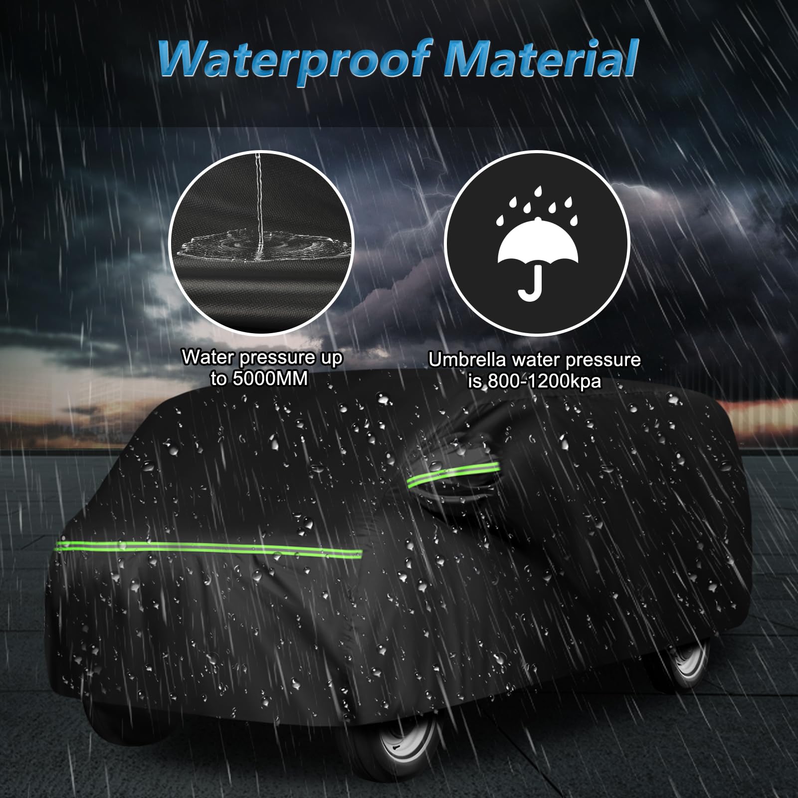 Waterproof Car Covers For 1961-1974 Falcon Club Wagon E-100,Econoline E-100 Van,420D Oxford Cloth Sun Heat Protection Outdoor Fu