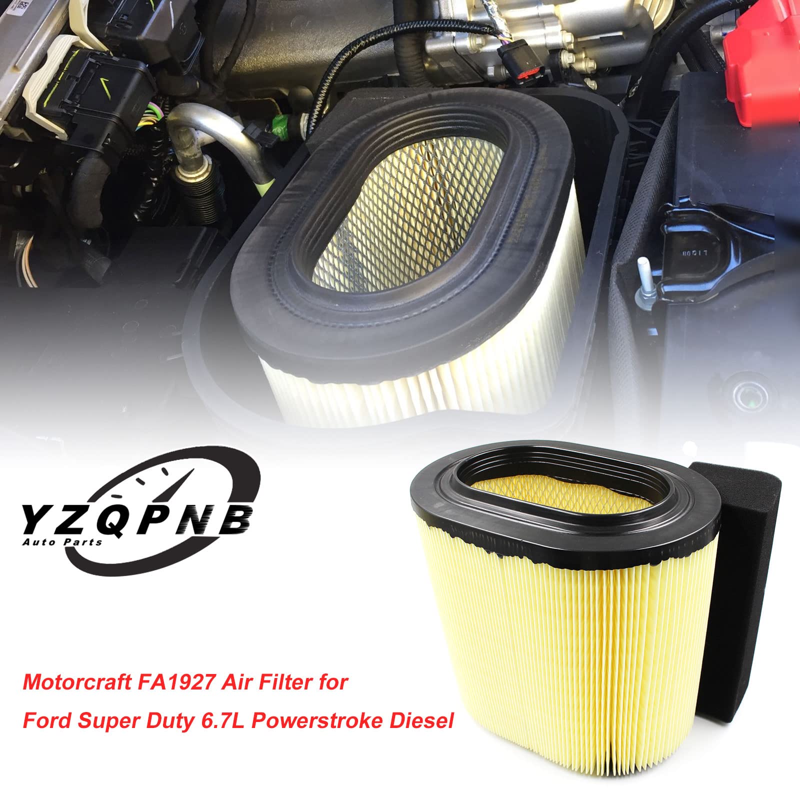 YZQPNB Air Filter Element Assembly FA1927 Compatible with 2017 2018 2019 Ford F250 F350 F450 F550 Super Duty 6.7L V8 Powerstroke